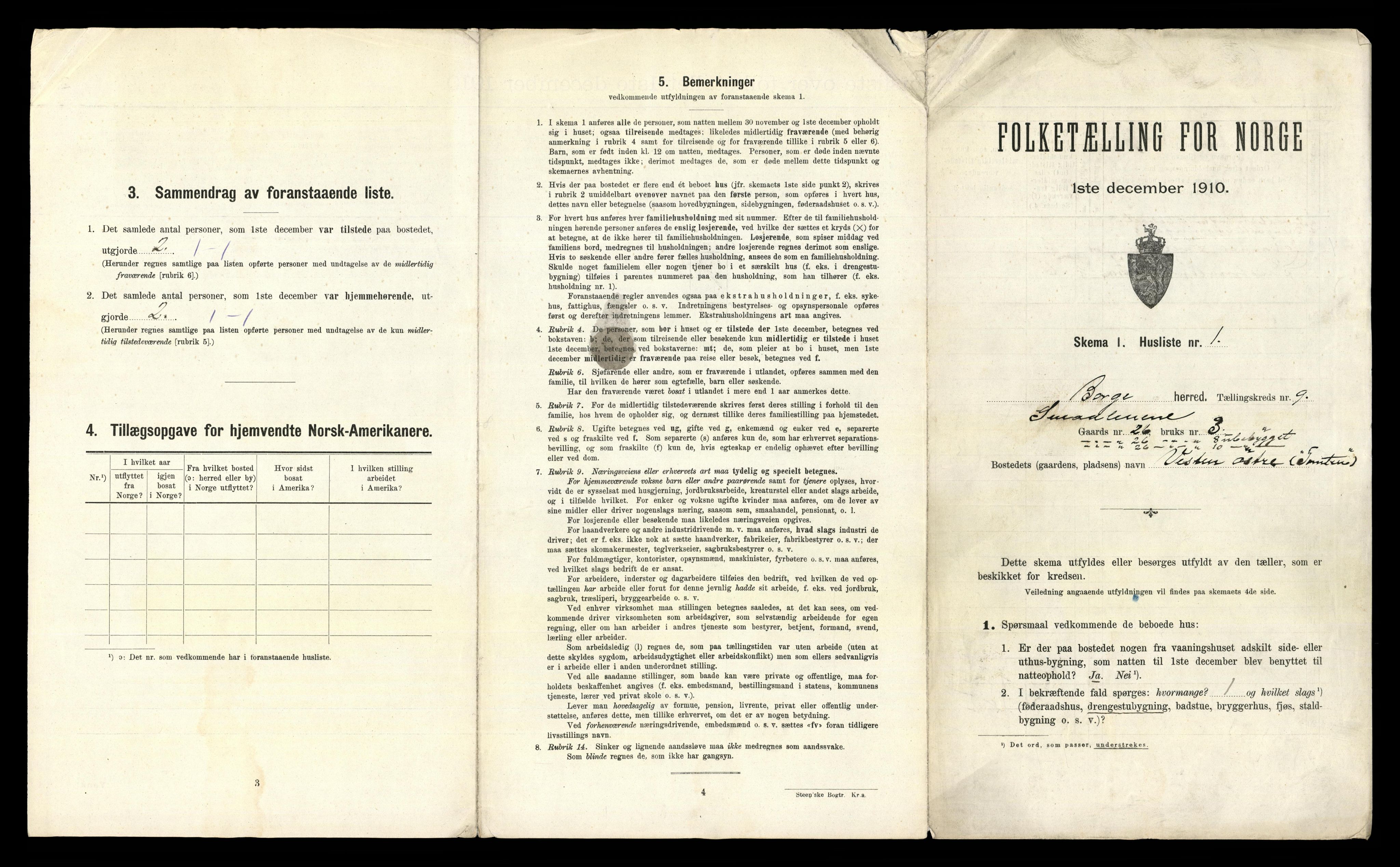 RA, 1910 census for Borge, 1910, p. 1204