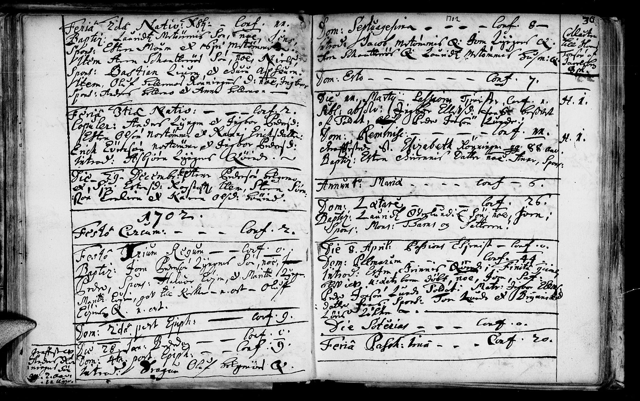 Ministerialprotokoller, klokkerbøker og fødselsregistre - Sør-Trøndelag, SAT/A-1456/692/L1101: Parish register (official) no. 692A01, 1690-1746, p. 36