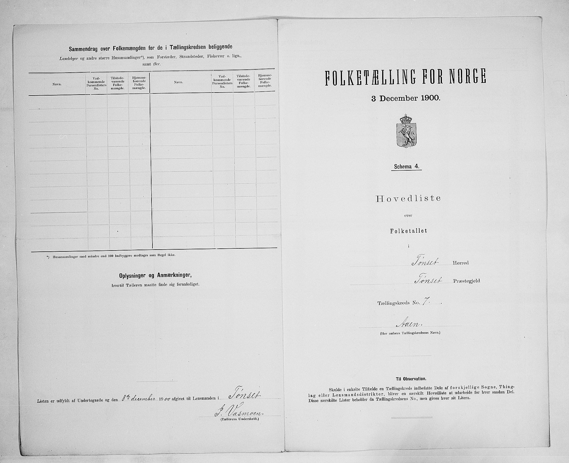 SAH, 1900 census for Tynset, 1900, p. 31