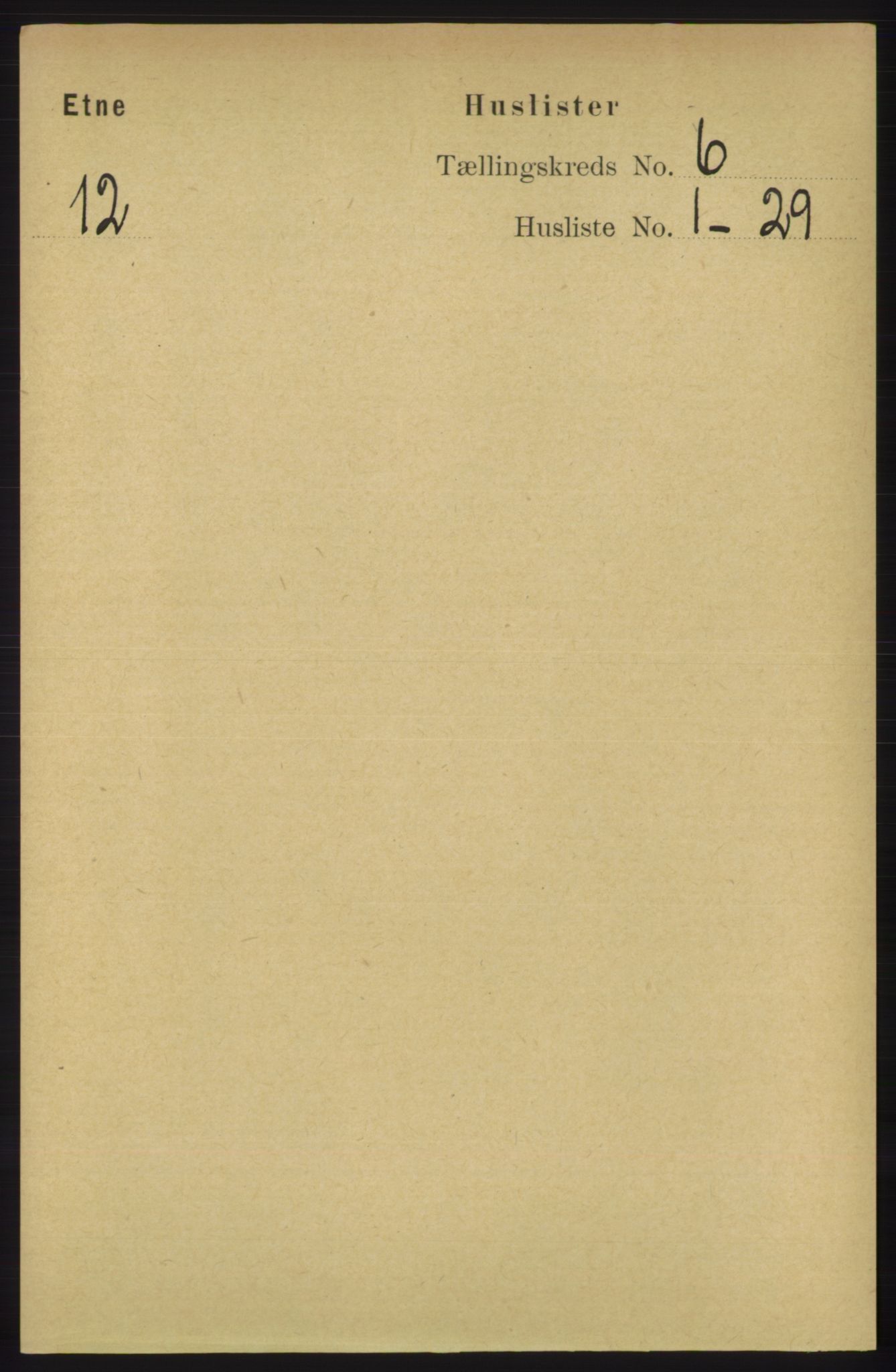RA, 1891 census for 1211 Etne, 1891, p. 1181