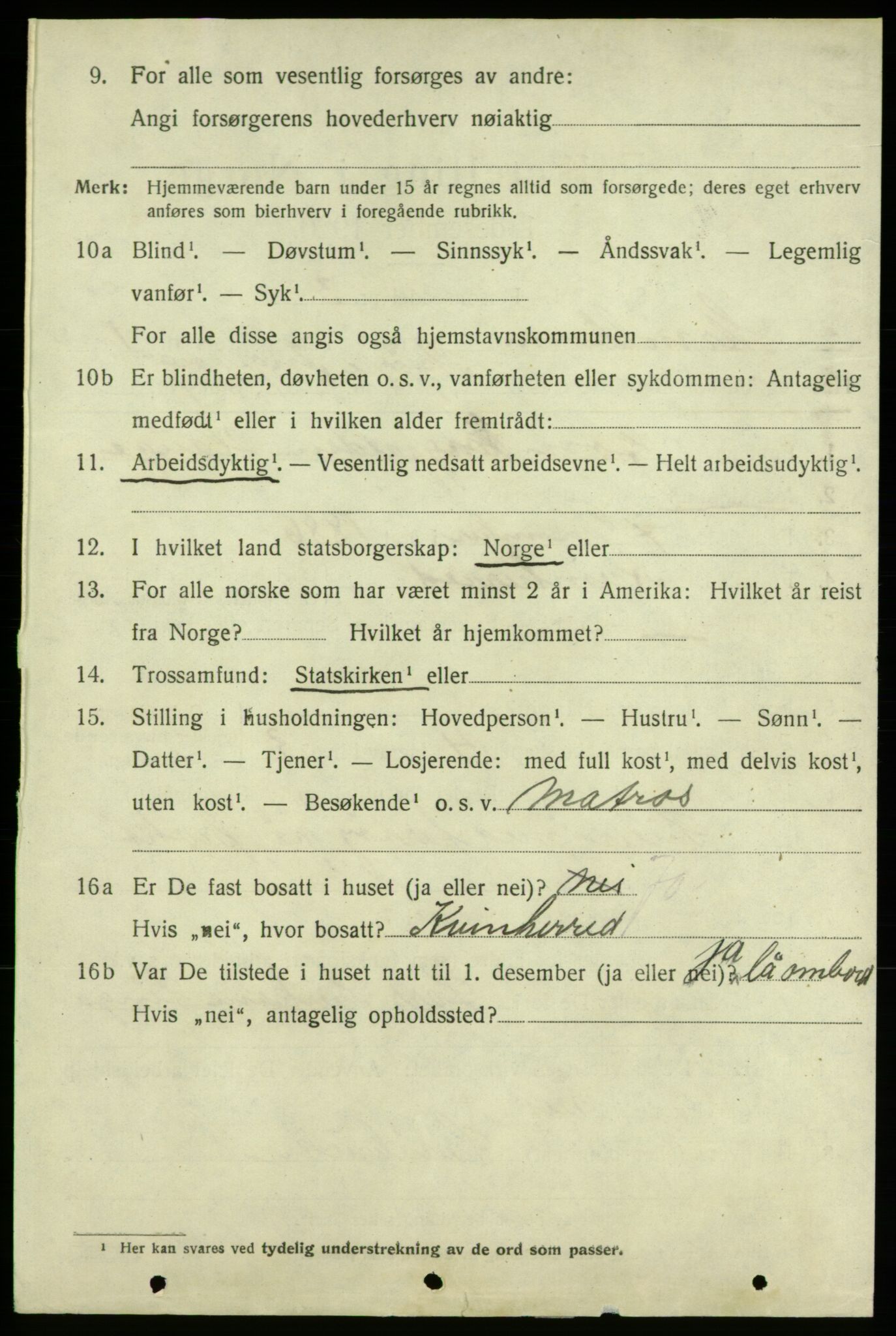 SAB, 1920 census for Strandebarm, 1920, p. 1873