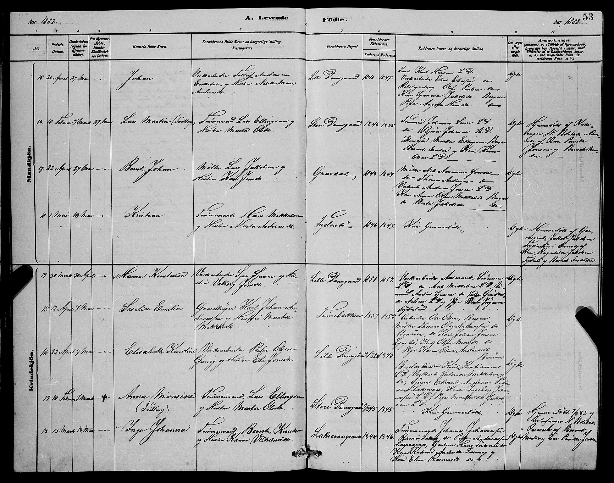 Laksevåg Sokneprestembete, AV/SAB-A-76501/H/Ha/Hab/Haba/L0002: Parish register (copy) no. A 2, 1877-1887, p. 53