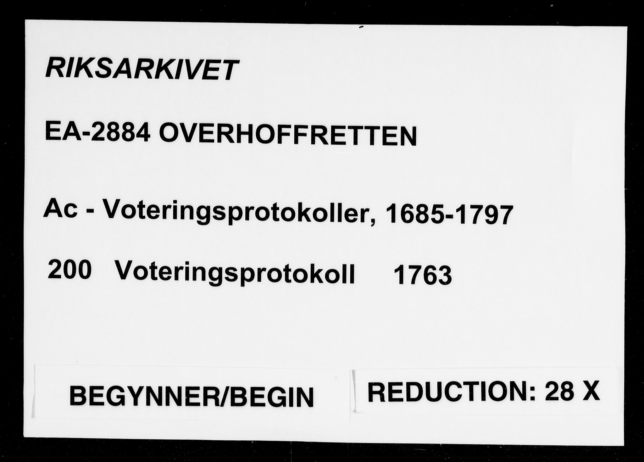 Overhoffretten 1667-1797, RA/EA-2884/Ac/L0200: Voteringsprotokoll, 1763