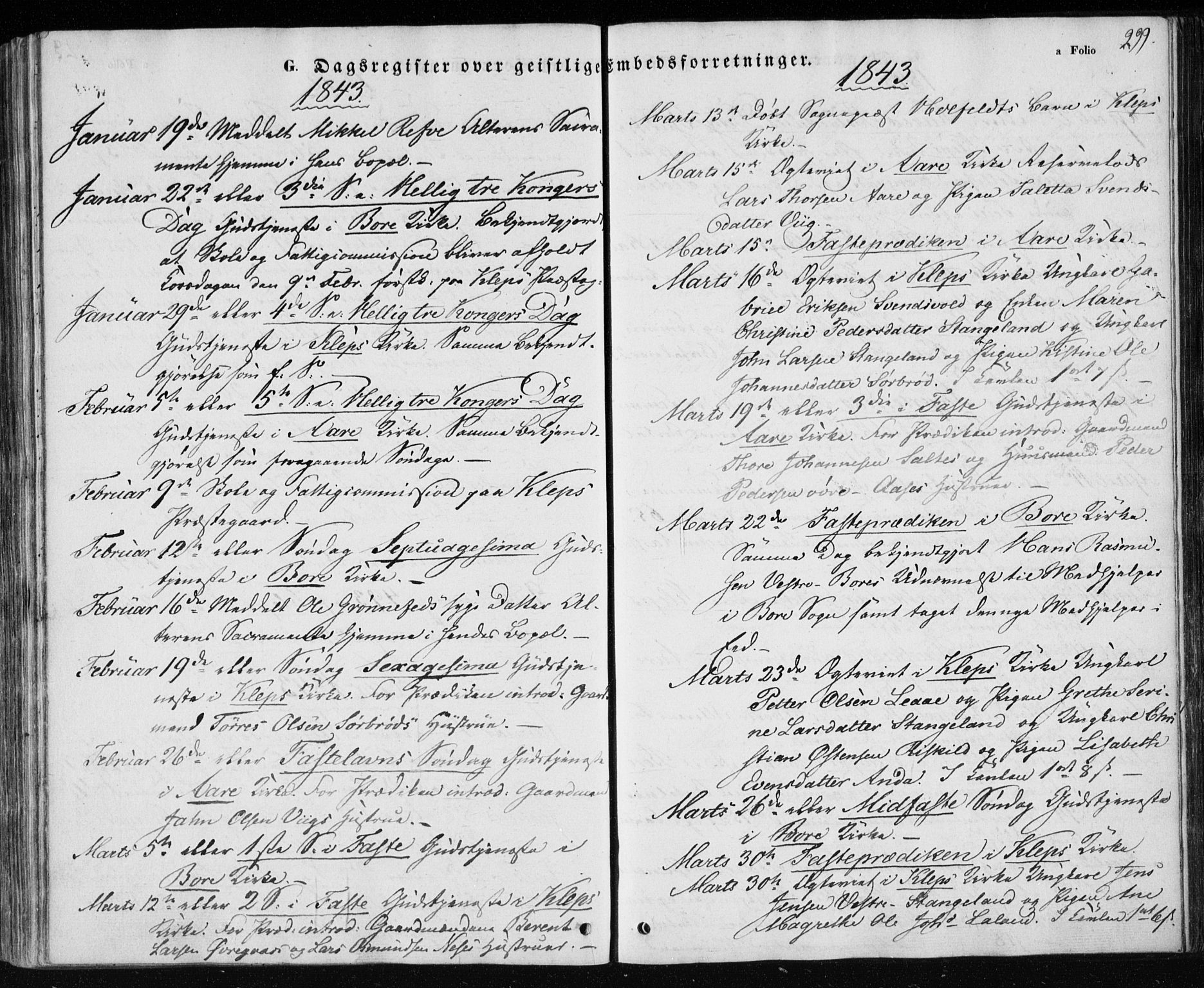 Klepp sokneprestkontor, AV/SAST-A-101803/001/3/30BA/L0004: Parish register (official) no. A 4, 1842-1852, p. 299