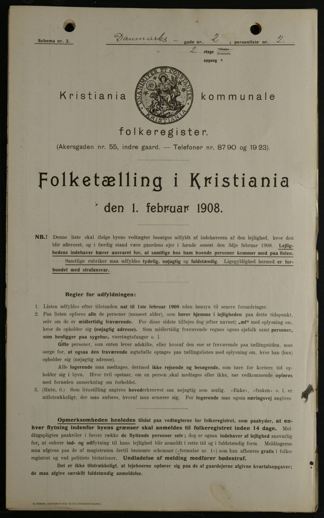 OBA, Municipal Census 1908 for Kristiania, 1908, p. 13629