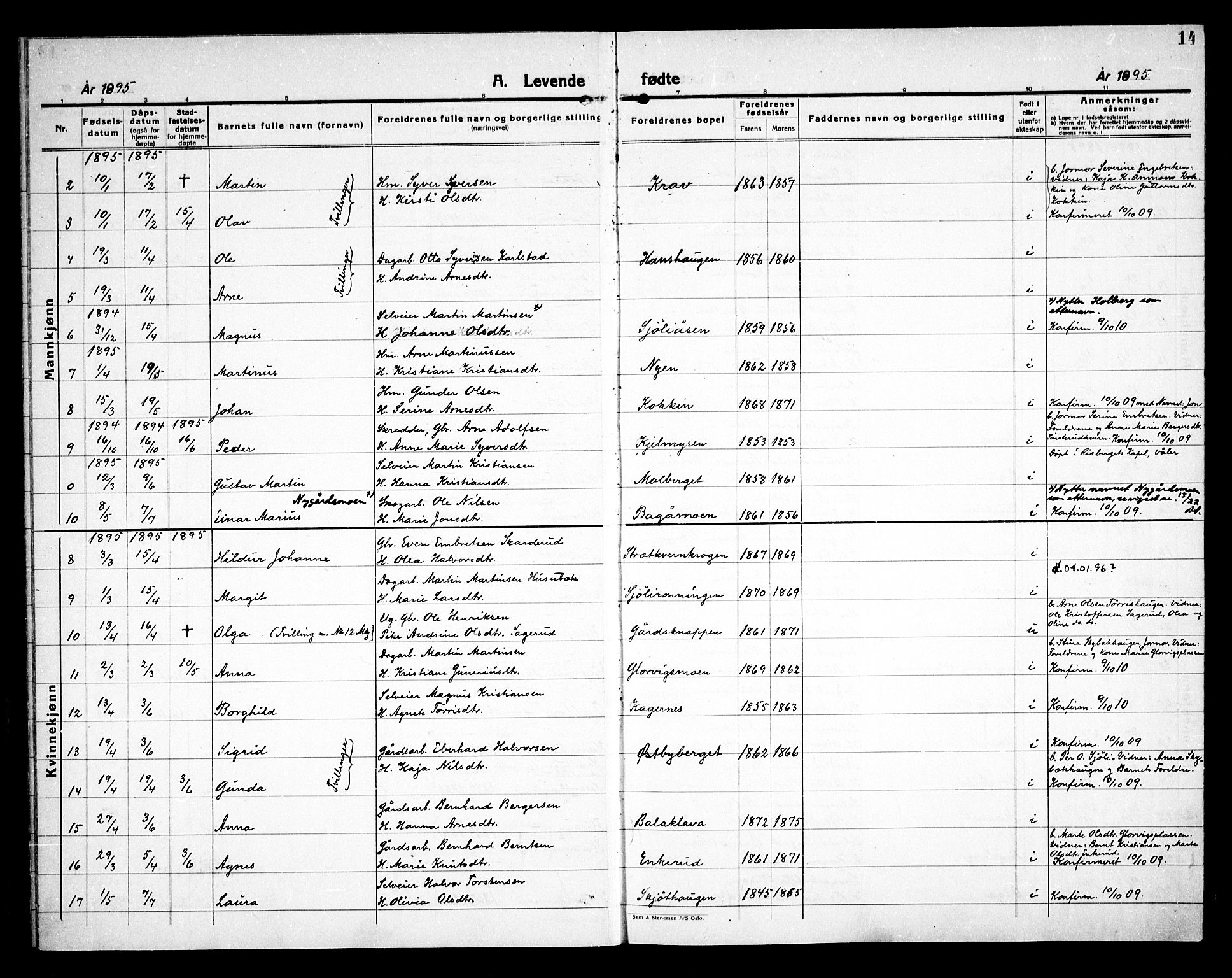 Åsnes prestekontor, AV/SAH-PREST-042/H/Ha/Haa/L0000D: Parish register (official) no. 0B, 1890-1929, p. 14