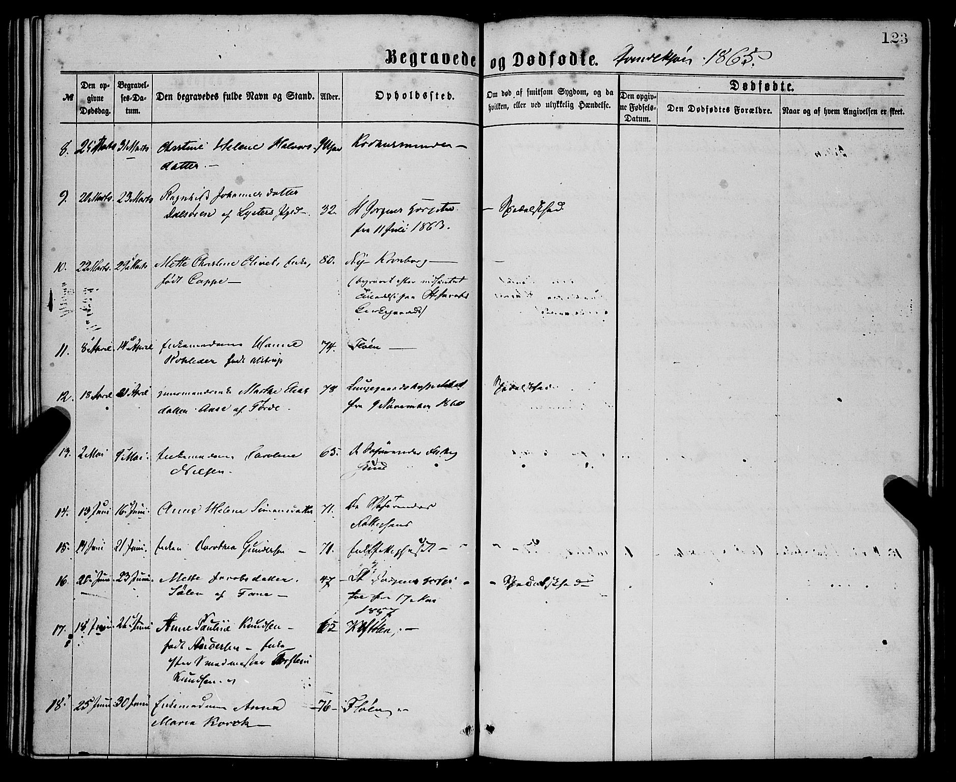 St. Jørgens hospital og Årstad sokneprestembete, AV/SAB-A-99934: Parish register (official) no. A 11, 1864-1886, p. 123