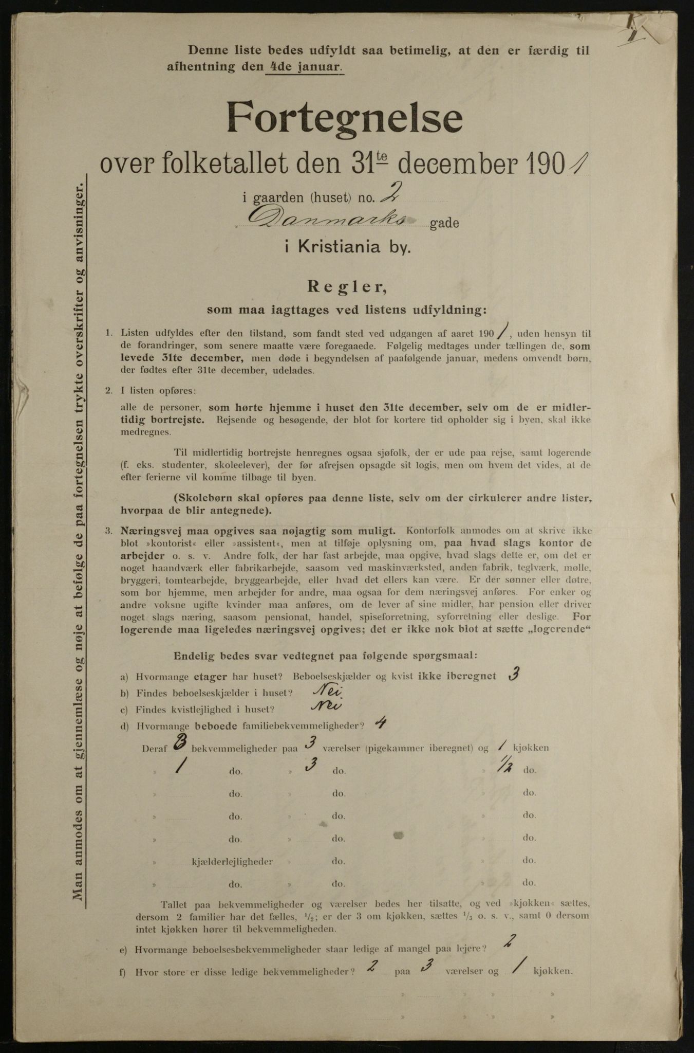 OBA, Municipal Census 1901 for Kristiania, 1901, p. 2344