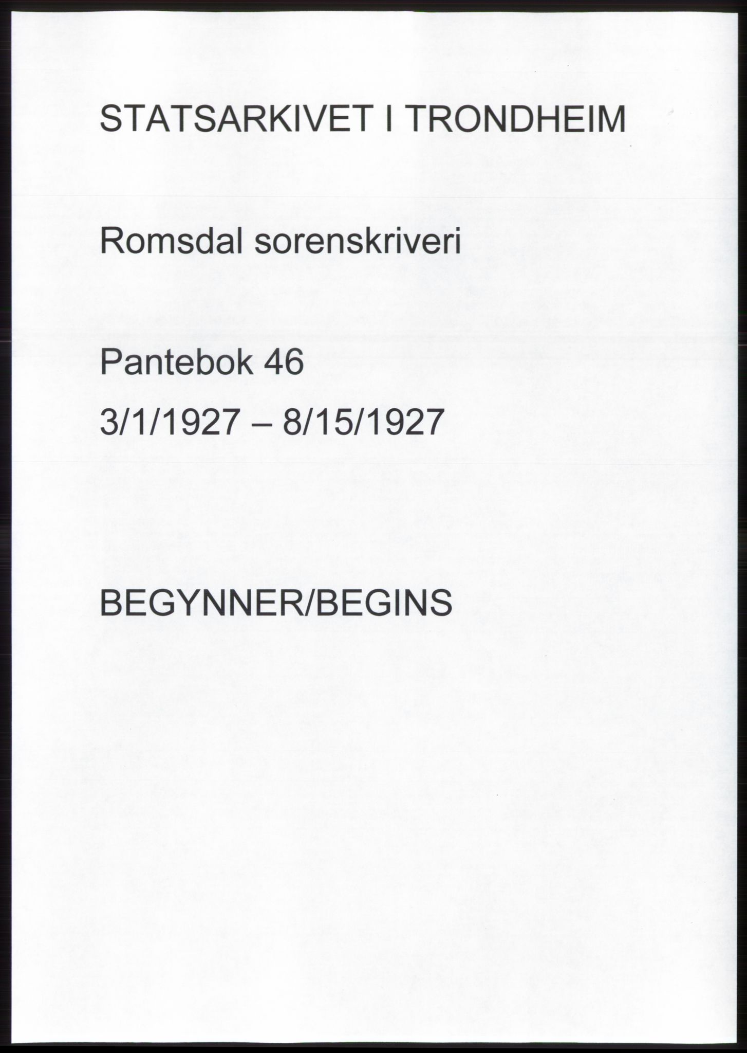 Romsdal sorenskriveri, AV/SAT-A-4149/1/2/2C/L0052: Mortgage book no. 46, 1927-1927, Deed date: 01.03.1927