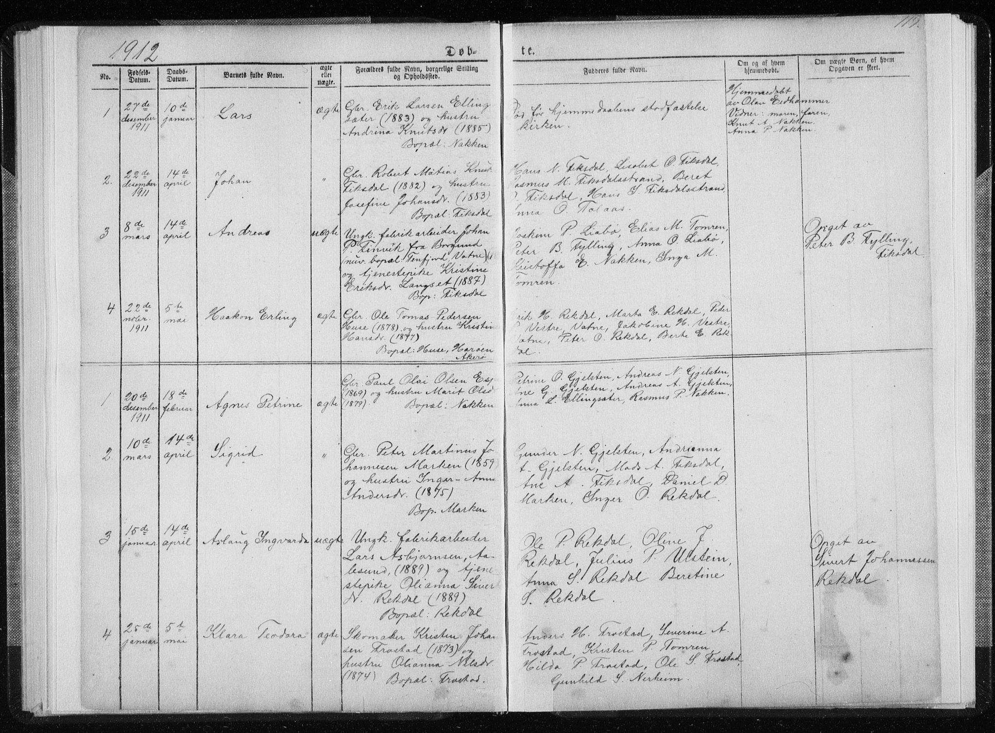 Ministerialprotokoller, klokkerbøker og fødselsregistre - Møre og Romsdal, SAT/A-1454/540/L0541: Parish register (copy) no. 540C01, 1867-1920, p. 119