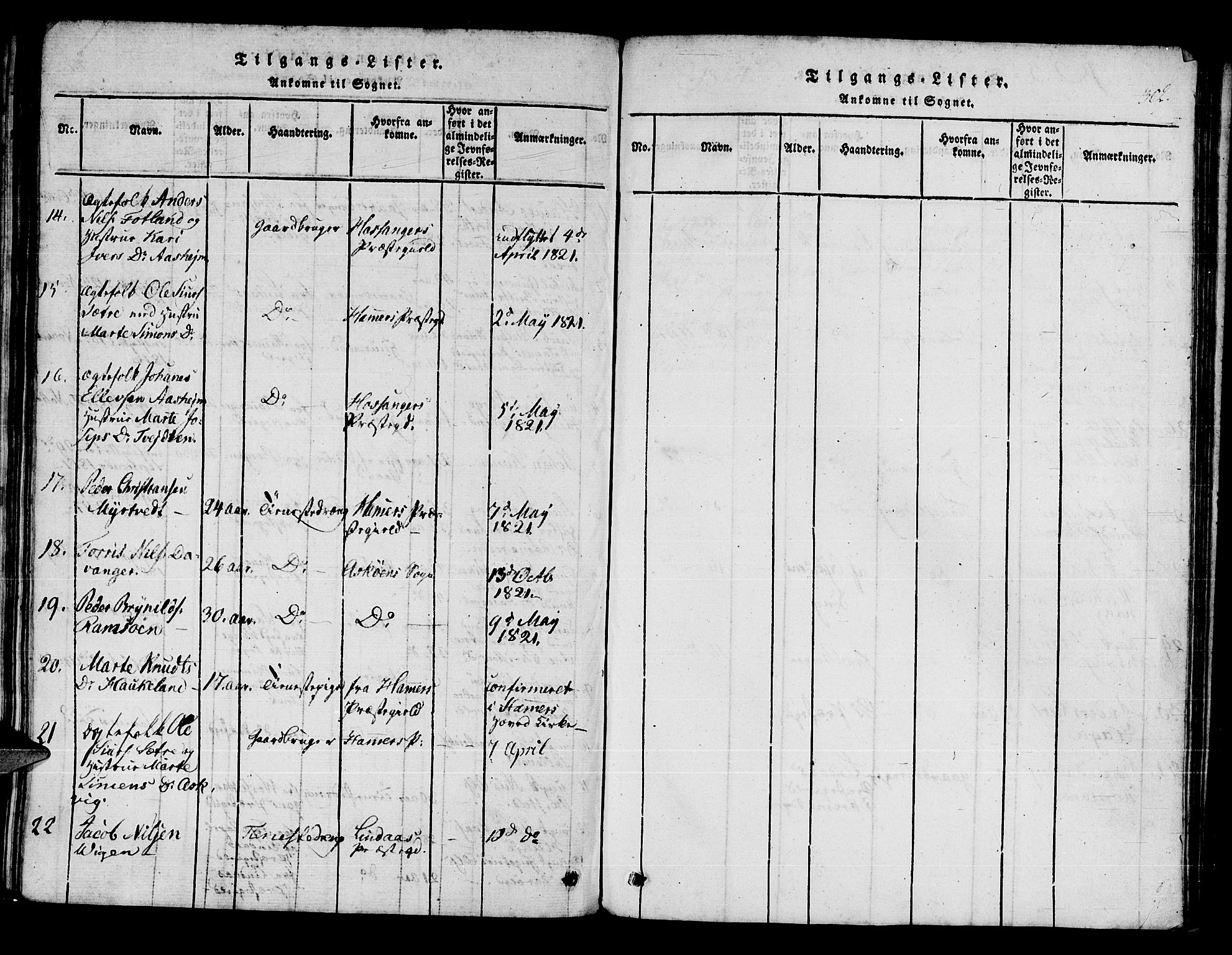 Manger sokneprestembete, AV/SAB-A-76801/H/Haa: Parish register (official) no. A 3, 1816-1824, p. 302