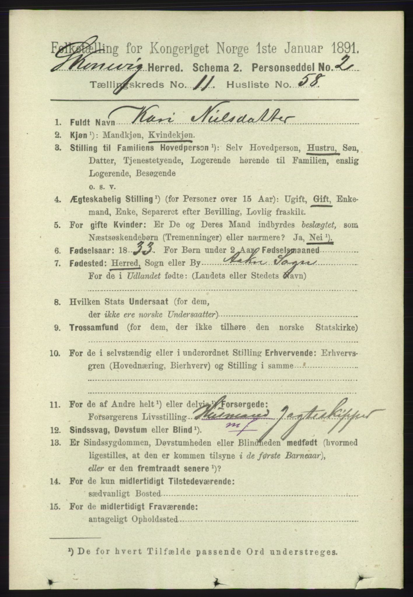 RA, 1891 census for 1212 Skånevik, 1891, p. 3638