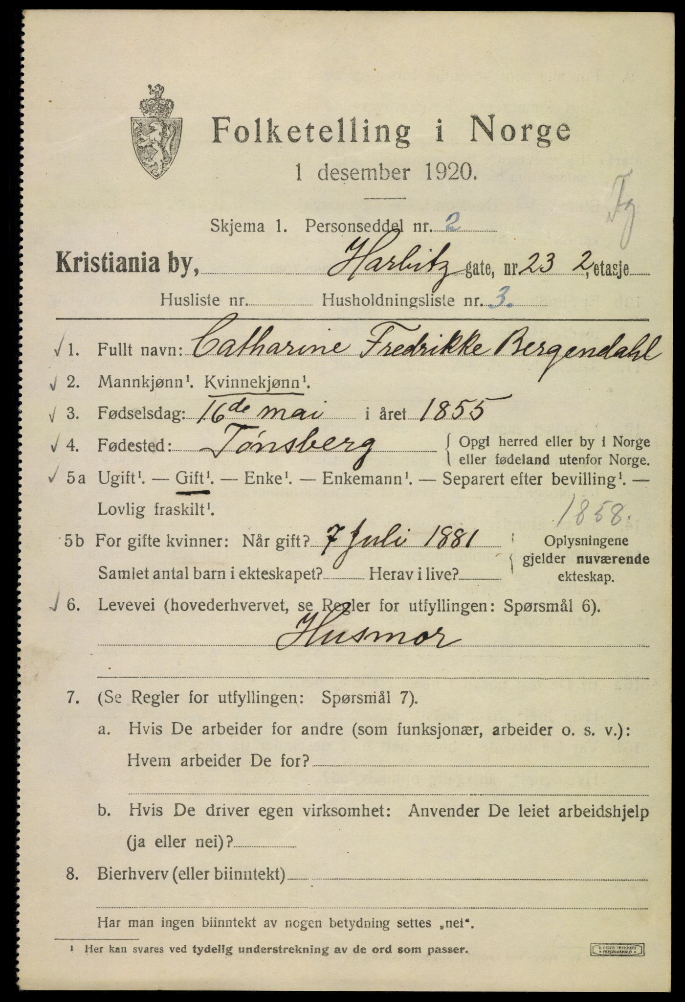 SAO, 1920 census for Kristiania, 1920, p. 271779