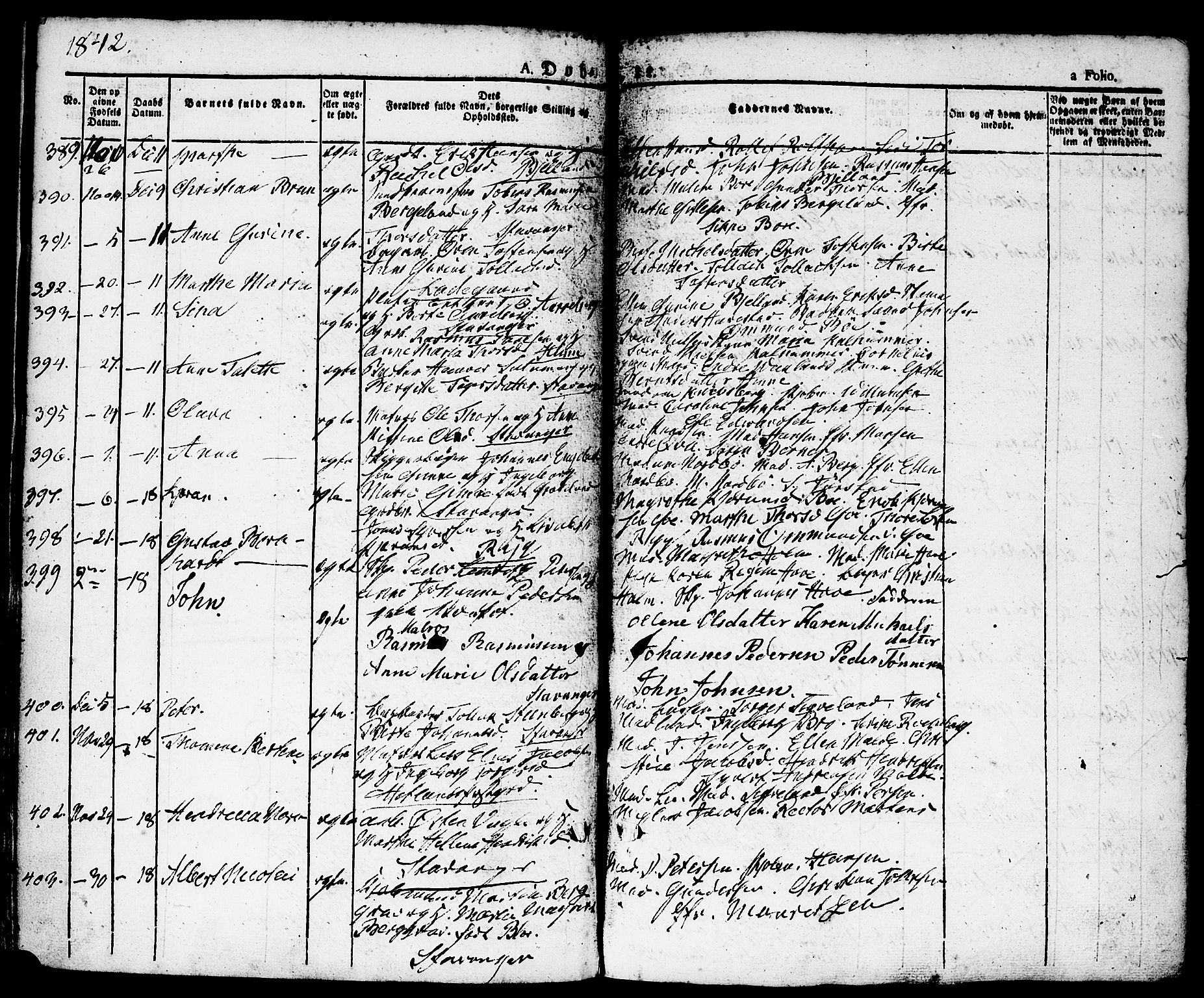 Domkirken sokneprestkontor, AV/SAST-A-101812/001/30/30BA/L0011: Parish register (official) no. A 11, 1832-1856