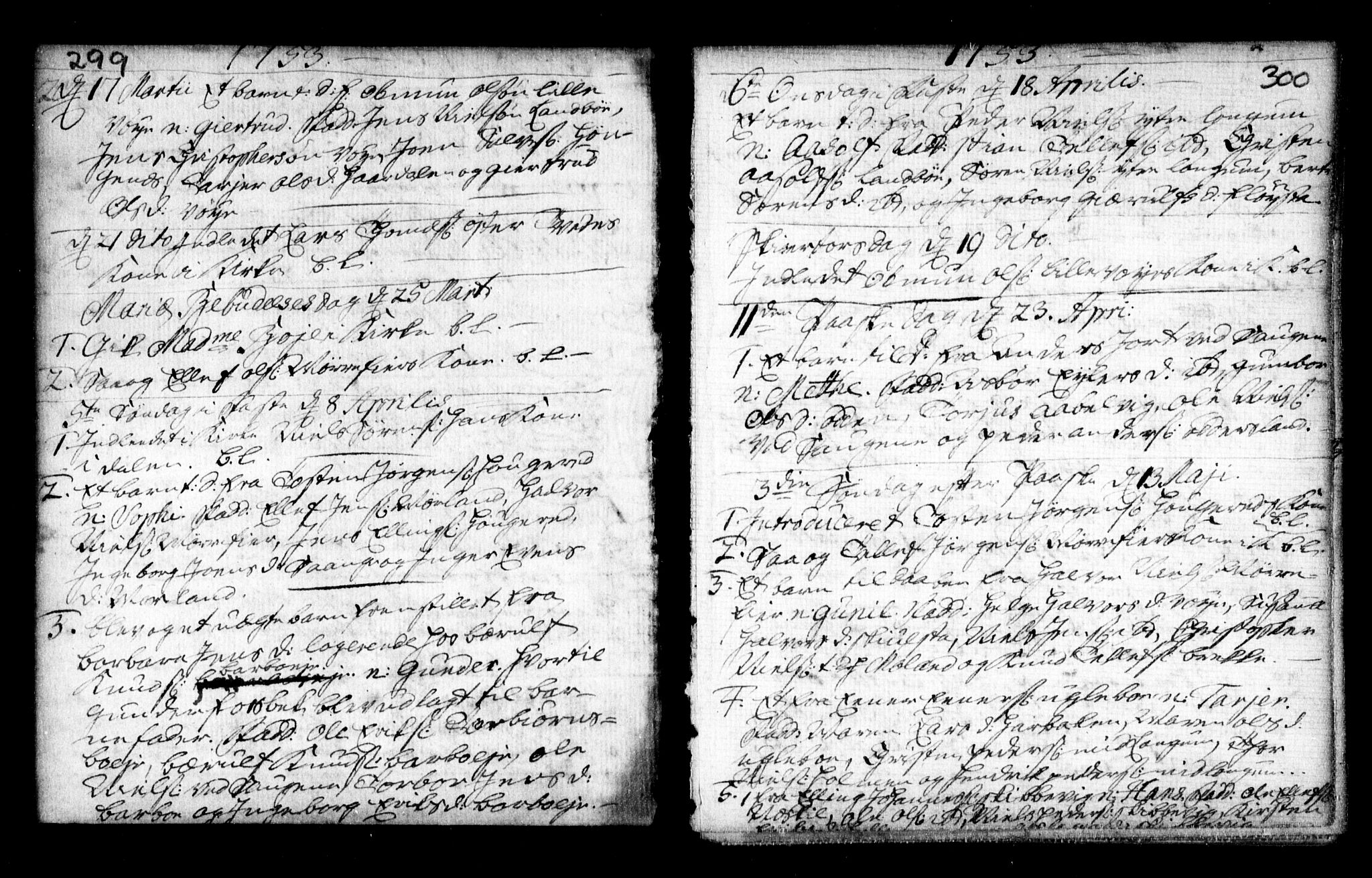 Holt sokneprestkontor, AV/SAK-1111-0021/F/Fa/L0002: Parish register (official) no. A 2, 1739-1753, p. 299-300