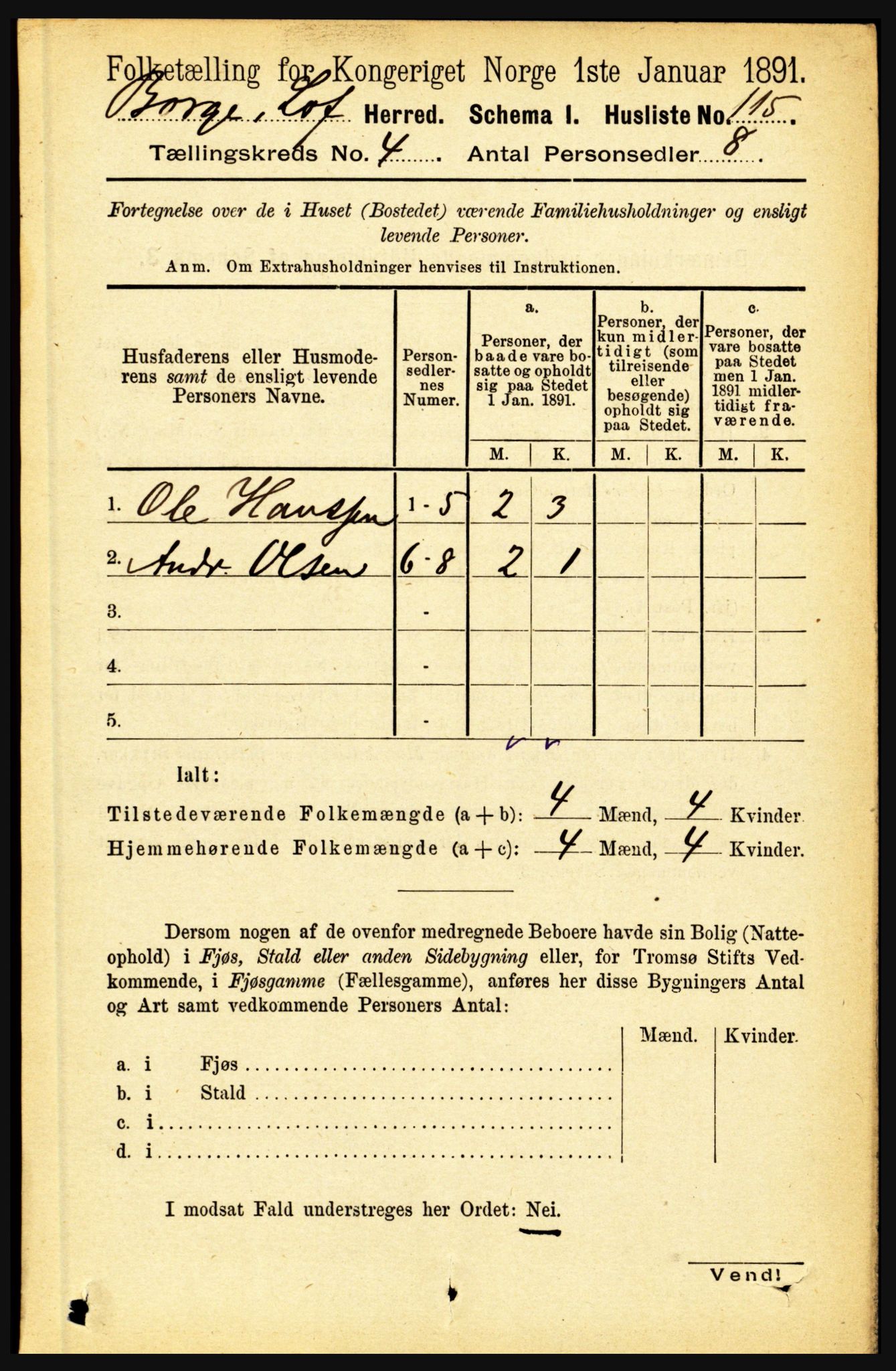 RA, 1891 census for 1862 Borge, 1891, p. 2154