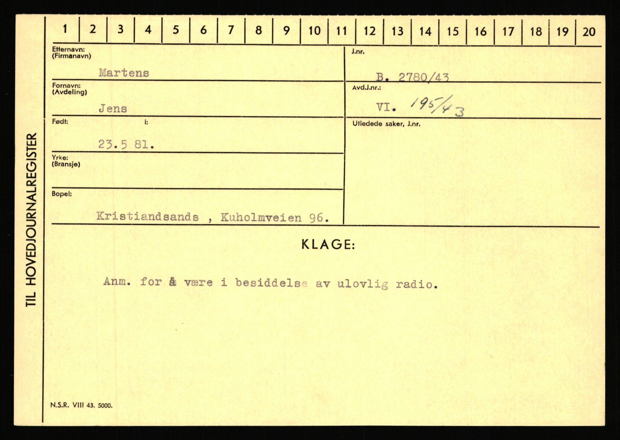 Statspolitiet - Hovedkontoret / Osloavdelingen, AV/RA-S-1329/C/Ca/L0010: Lind - Moksnes, 1943-1945, p. 2812