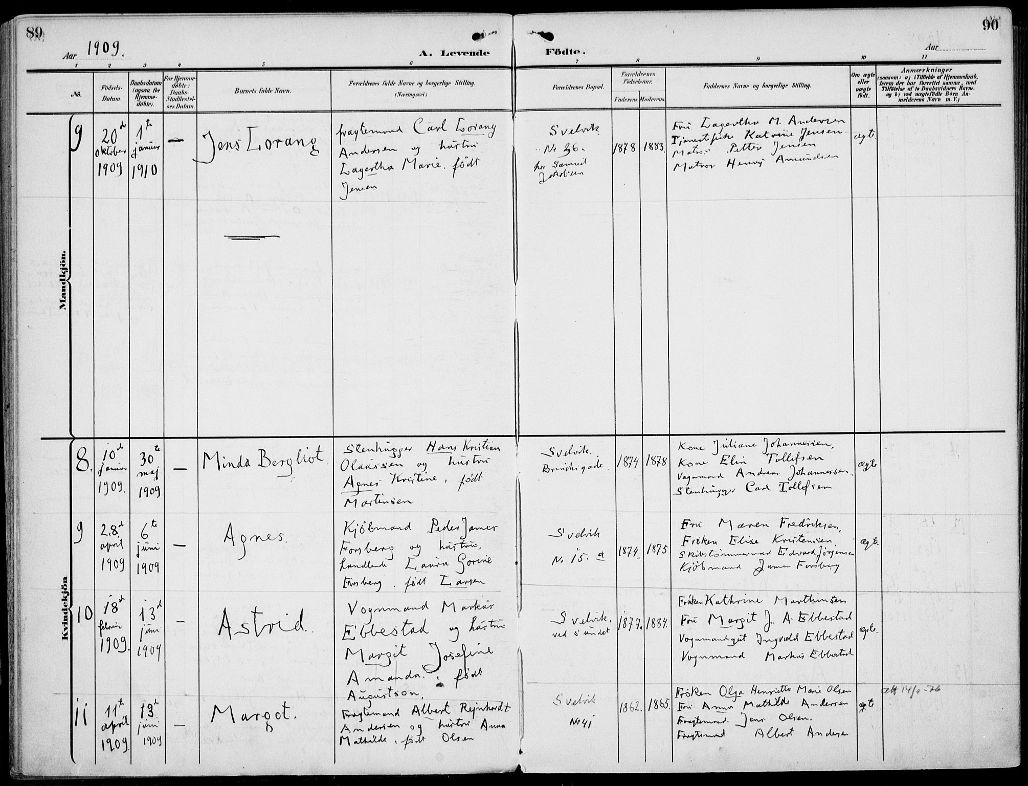 Strømm kirkebøker, AV/SAKO-A-322/F/Fb/L0002: Parish register (official) no. II 2, 1900-1919, p. 89-90