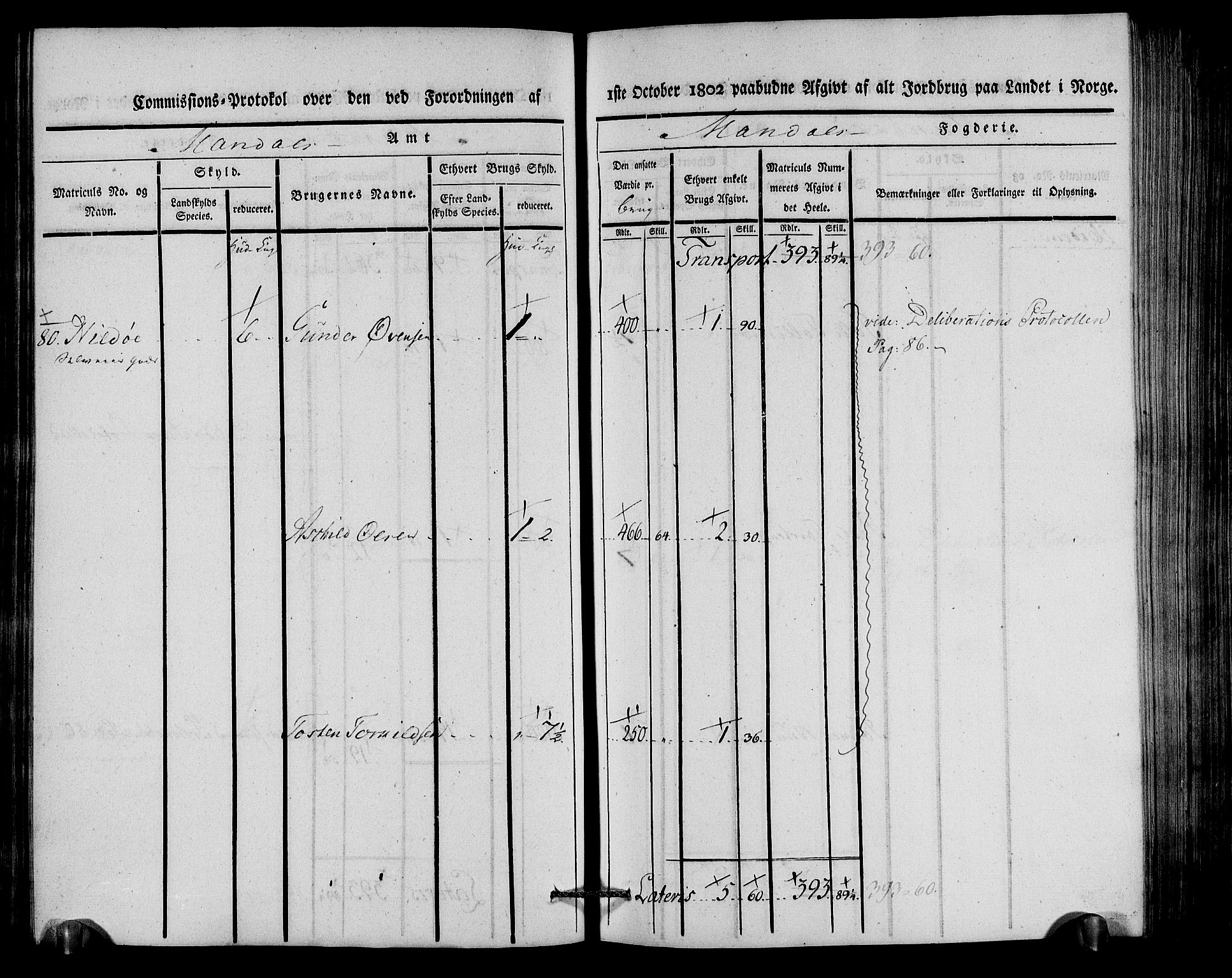 Rentekammeret inntil 1814, Realistisk ordnet avdeling, AV/RA-EA-4070/N/Ne/Nea/L0087: Mandal fogderi. Kommisjonsprotokoll "Nr. 1", for Holum, Halse, Harkmark, Øyslebø, Laudal og Finsland sogn, 1803, p. 73