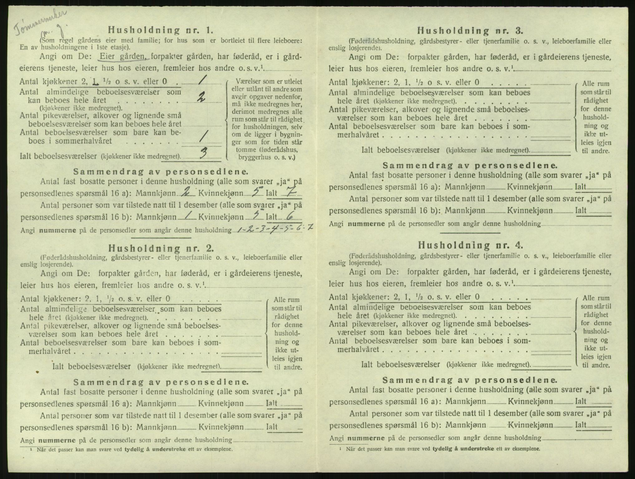 SAK, 1920 census for Birkenes, 1920, p. 148