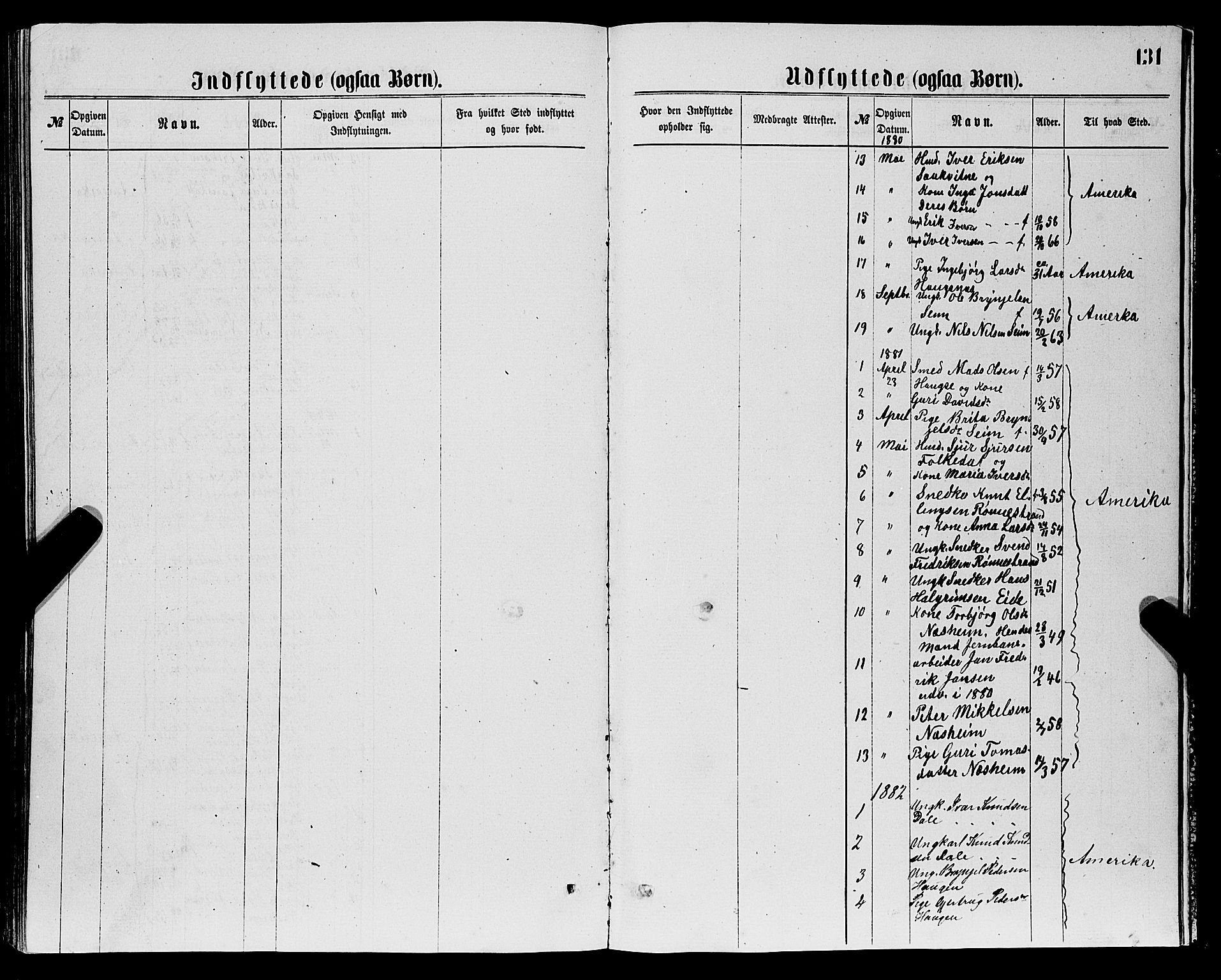 Ulvik sokneprestembete, SAB/A-78801/H/Hab: Parish register (copy) no. B 2, 1869-1883, p. 131
