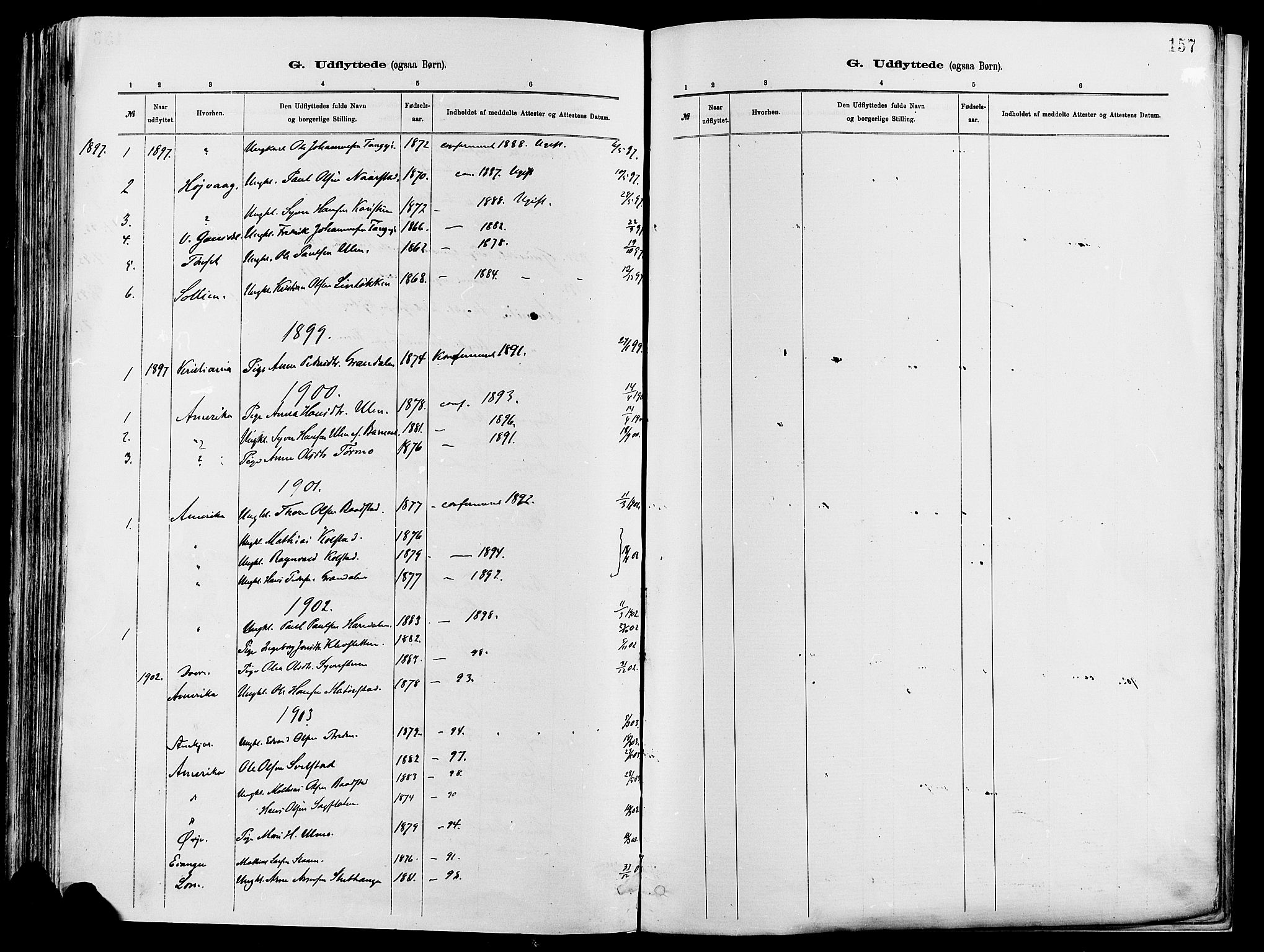 Vågå prestekontor, SAH/PREST-076/H/Ha/Haa/L0008: Parish register (official) no. 8, 1886-1904, p. 157
