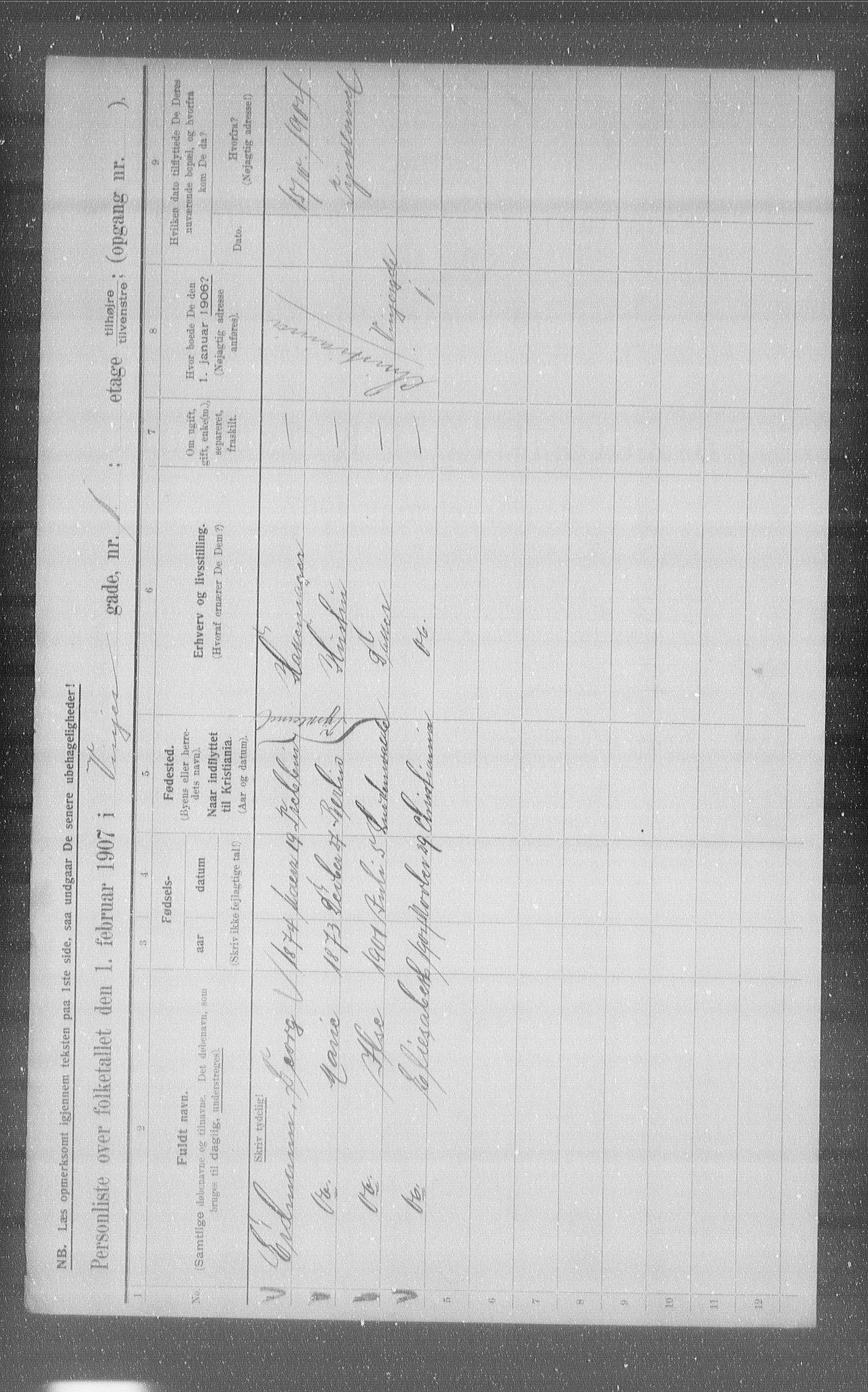 OBA, Municipal Census 1907 for Kristiania, 1907, p. 62923