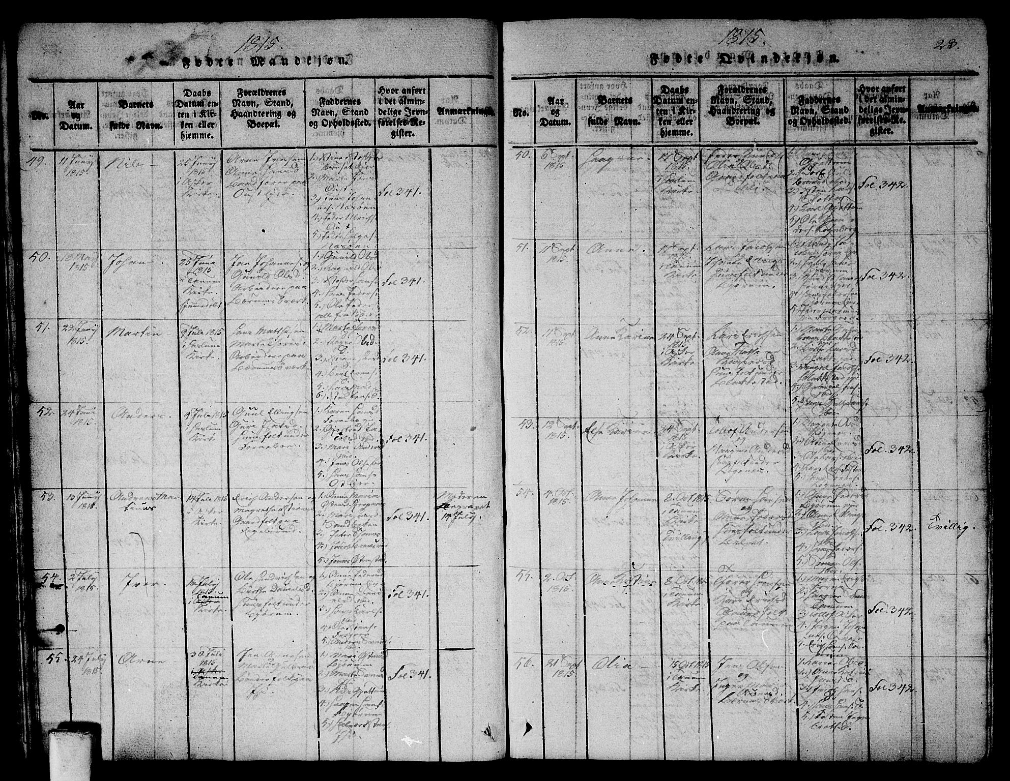 Asker prestekontor Kirkebøker, AV/SAO-A-10256a/G/Ga/L0001: Parish register (copy) no. I 1, 1814-1830, p. 23