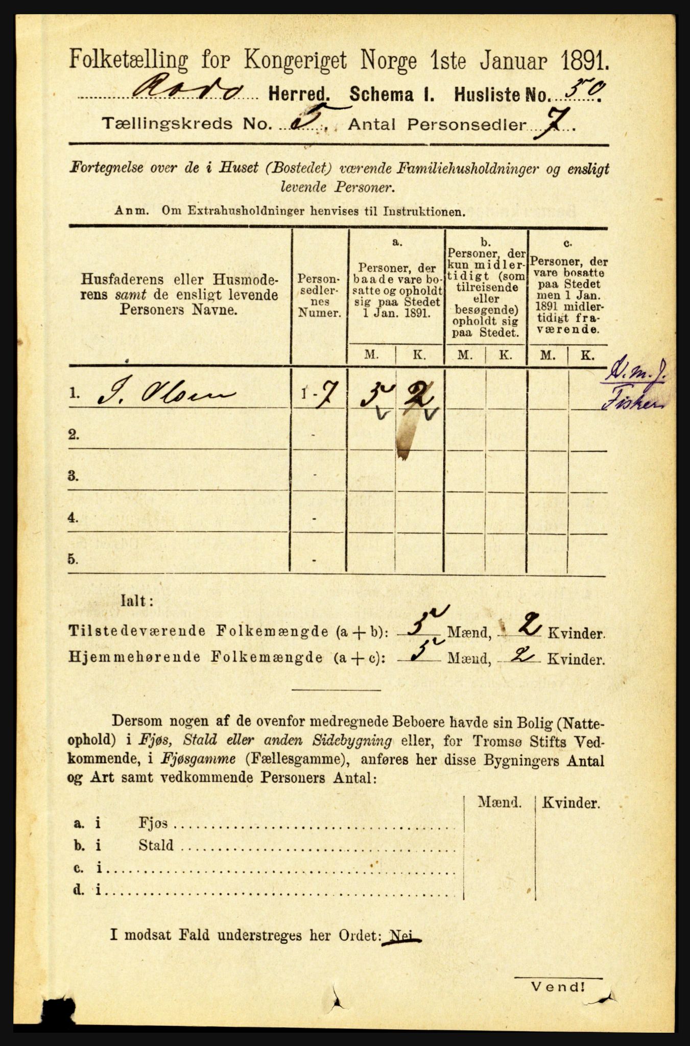 RA, 1891 census for 1836 Rødøy, 1891, p. 2396
