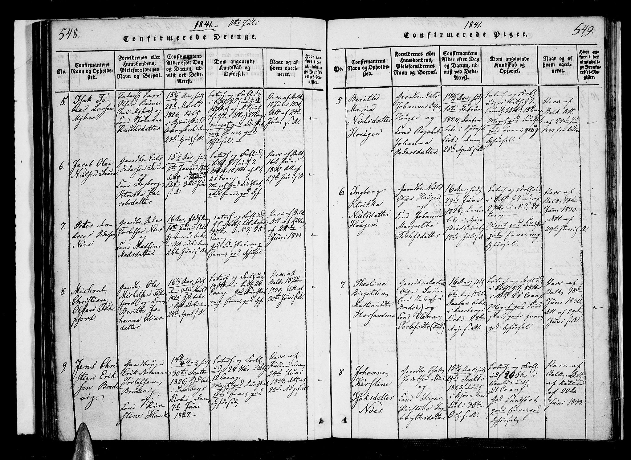 Ministerialprotokoller, klokkerbøker og fødselsregistre - Nordland, AV/SAT-A-1459/897/L1395: Parish register (official) no. 897A03, 1820-1841, p. 548-549