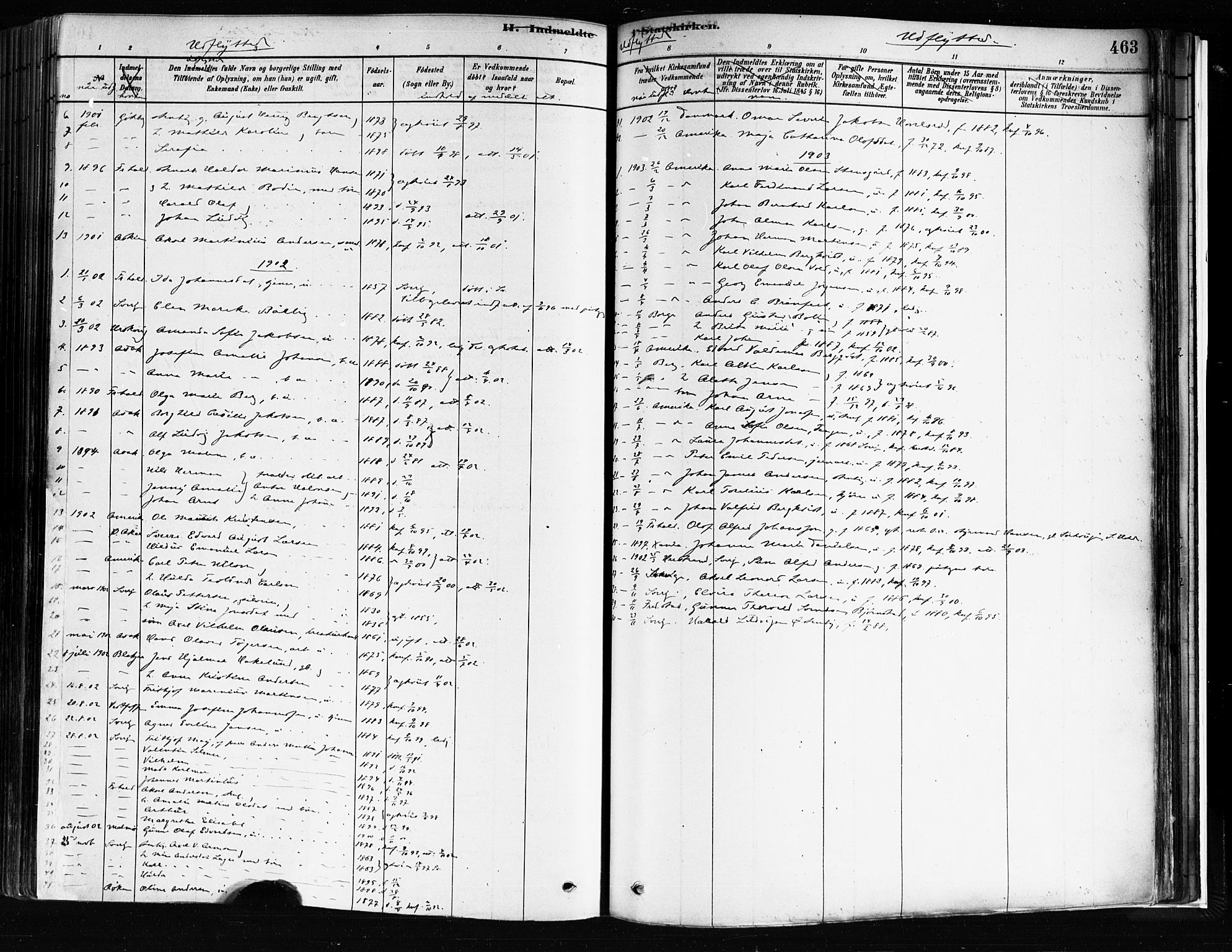 Idd prestekontor Kirkebøker, SAO/A-10911/F/Fc/L0006b: Parish register (official) no. III 6B, 1878-1903, p. 463