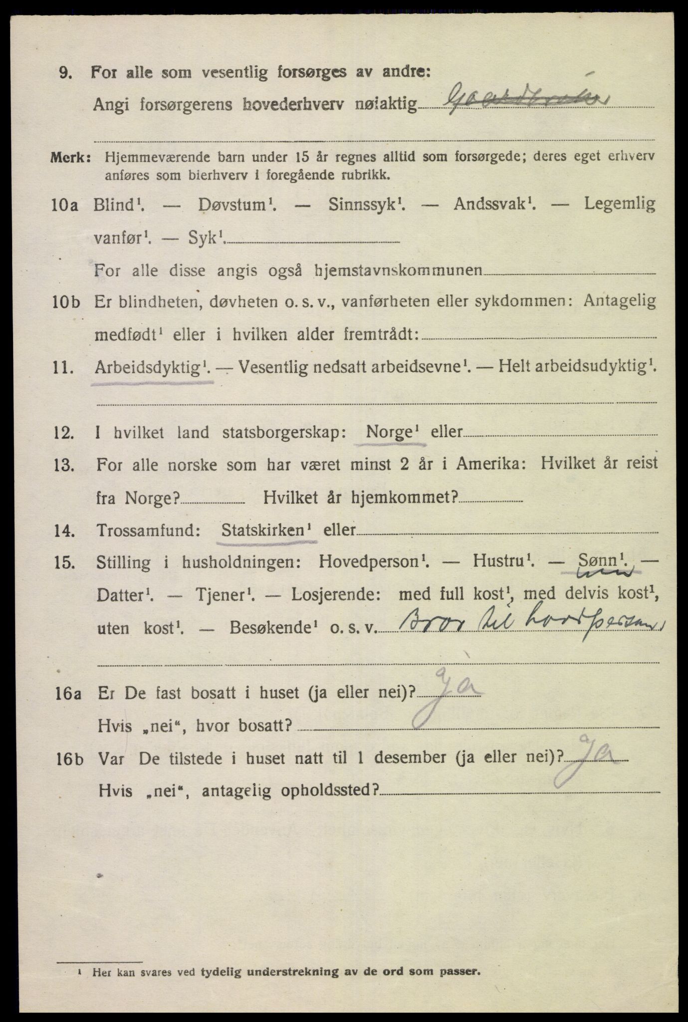 SAK, 1920 census for Lista, 1920, p. 7044