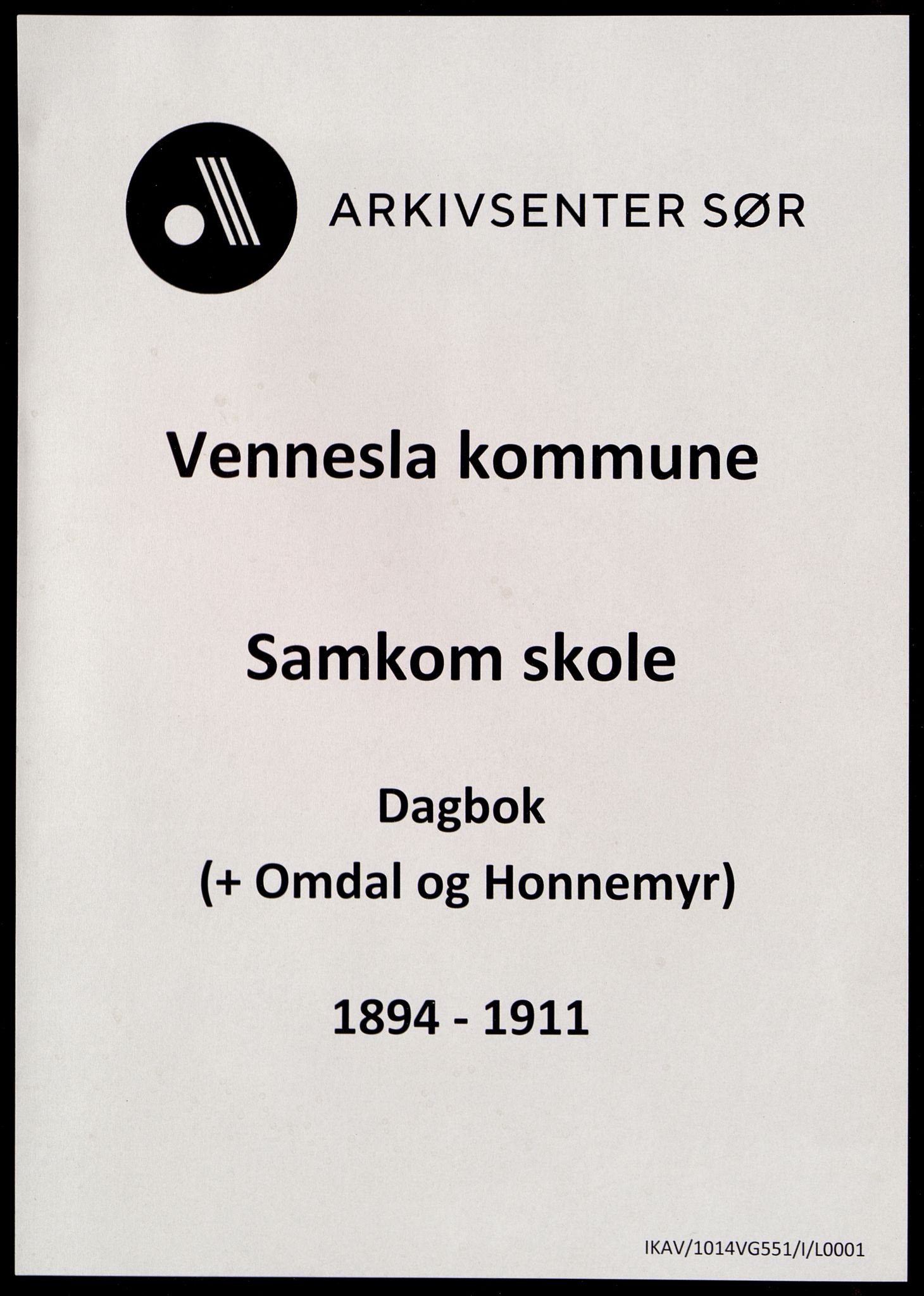 Vennesla kommune - Samkom Skole, IKAV/1014VG551/I/L0001: Dagbok, 1894-1911
