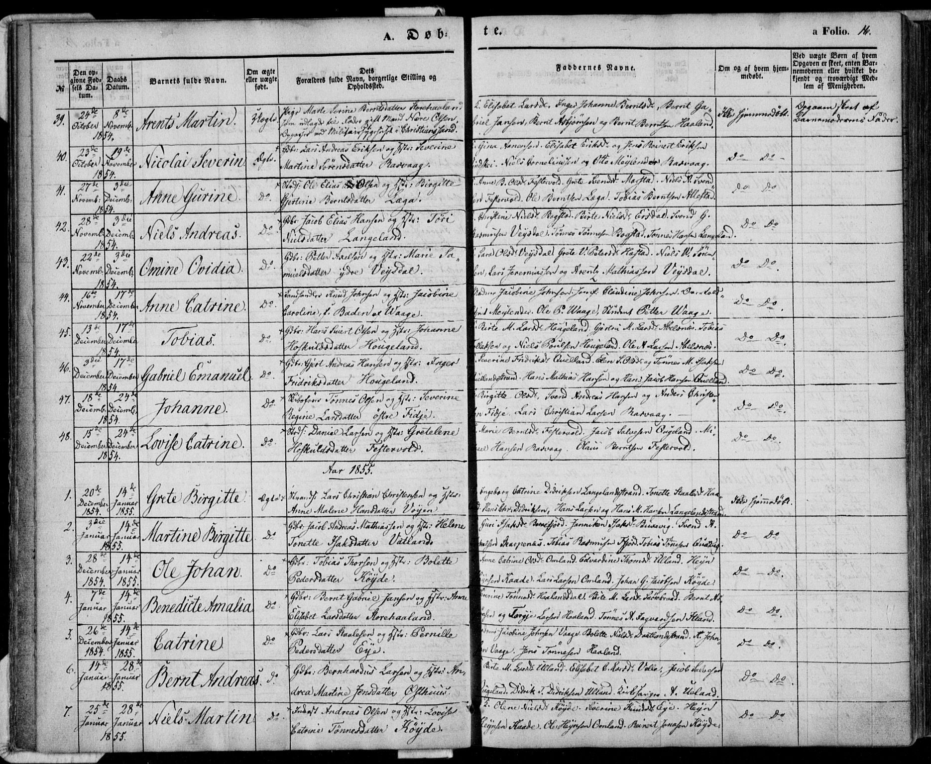 Flekkefjord sokneprestkontor, AV/SAK-1111-0012/F/Fa/Fab/L0004: Parish register (official) no. A 4, 1850-1875, p. 16