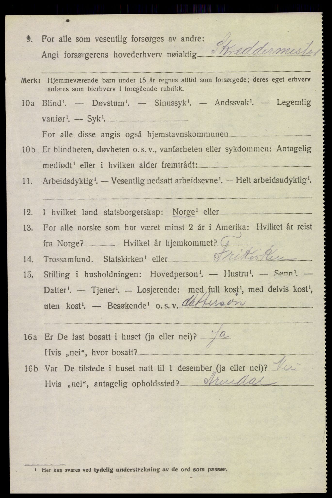 SAK, 1920 census for Øyestad, 1920, p. 10101