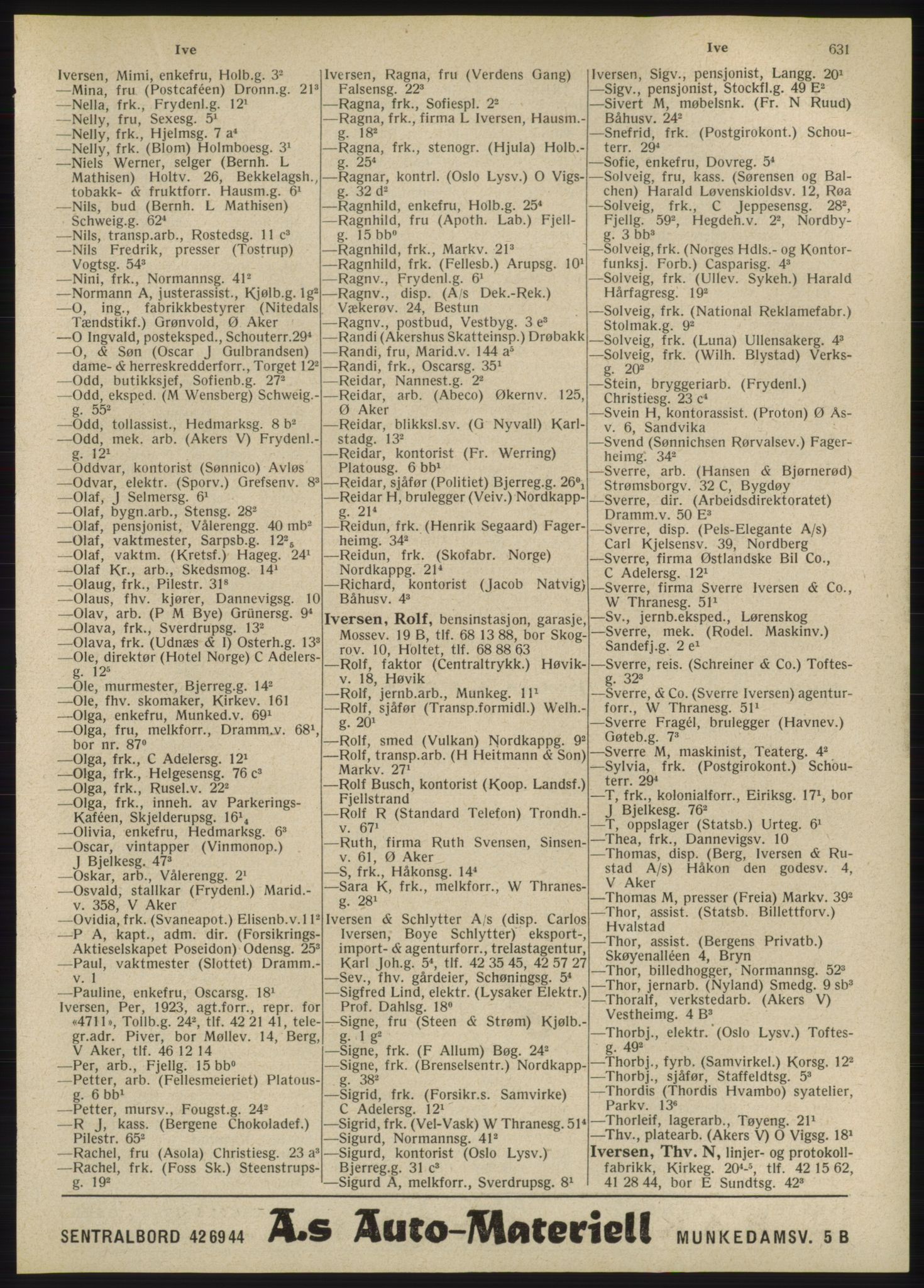 Kristiania/Oslo adressebok, PUBL/-, 1947, p. 631