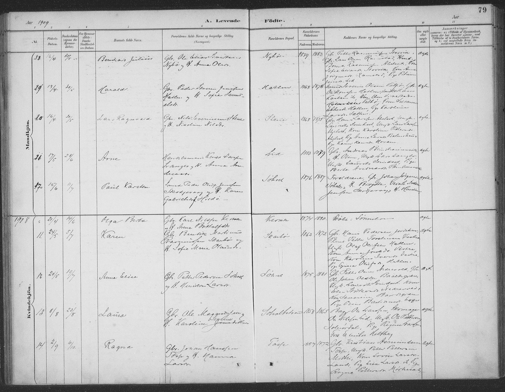 Ministerialprotokoller, klokkerbøker og fødselsregistre - Møre og Romsdal, AV/SAT-A-1454/522/L0316: Parish register (official) no. 522A11, 1890-1911, p. 79