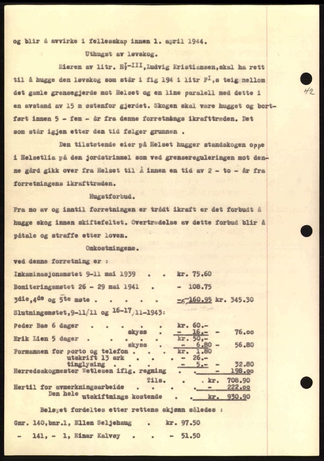 Nordmøre sorenskriveri, AV/SAT-A-4132/1/2/2Ca: Mortgage book no. A97, 1944-1944, Diary no: : 592/1944