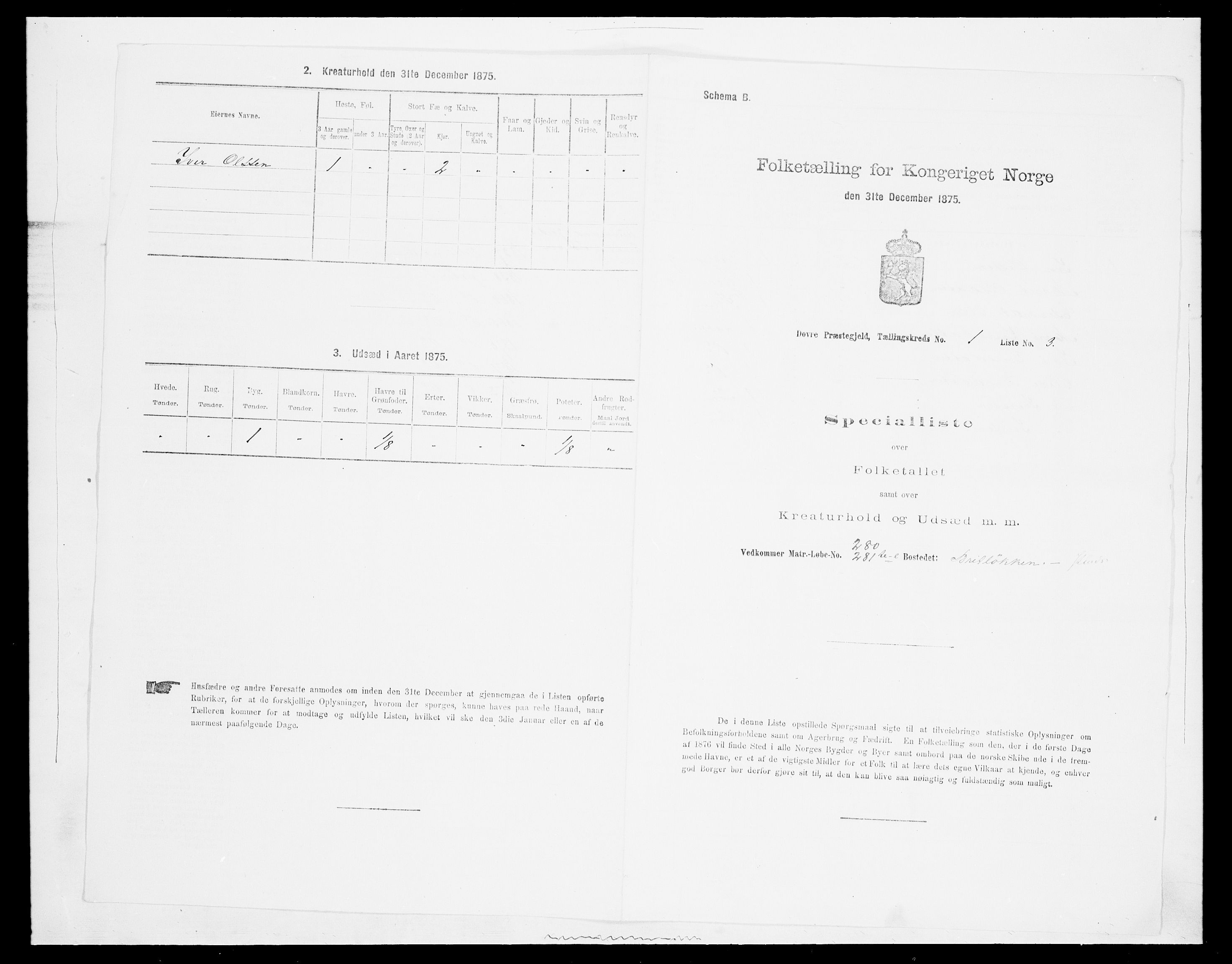 SAH, 1875 census for 0511P Dovre, 1875, p. 59