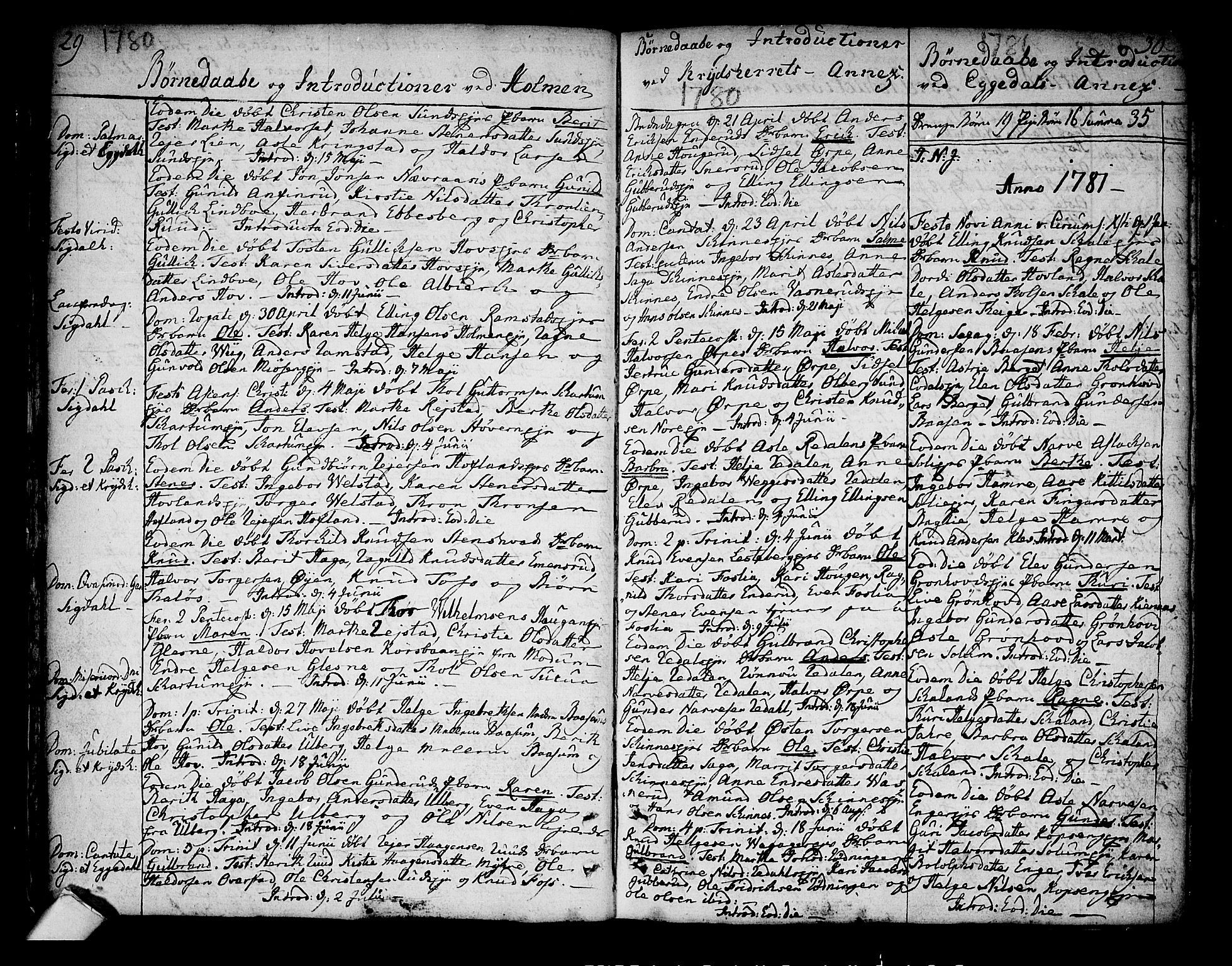 Sigdal kirkebøker, AV/SAKO-A-245/F/Fa/L0002: Parish register (official) no. I 2, 1778-1792, p. 29-30