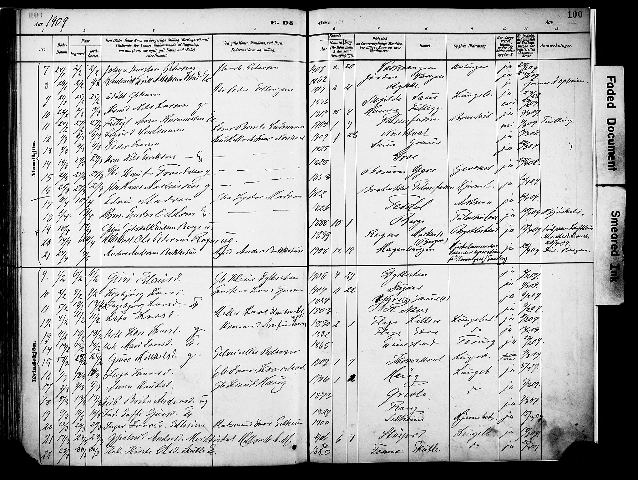 Voss sokneprestembete, SAB/A-79001/H/Haa: Parish register (official) no. A 22, 1887-1909, p. 100