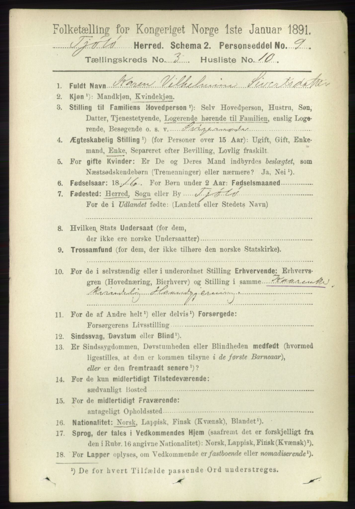 RA, 1891 census for 1817 Tjøtta, 1891, p. 1469
