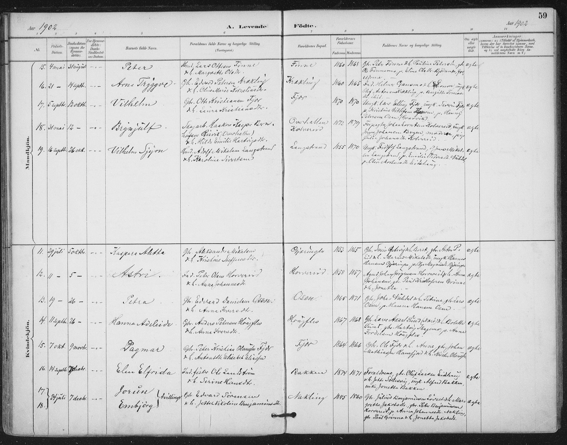 Ministerialprotokoller, klokkerbøker og fødselsregistre - Nord-Trøndelag, SAT/A-1458/780/L0644: Parish register (official) no. 780A08, 1886-1903, p. 59