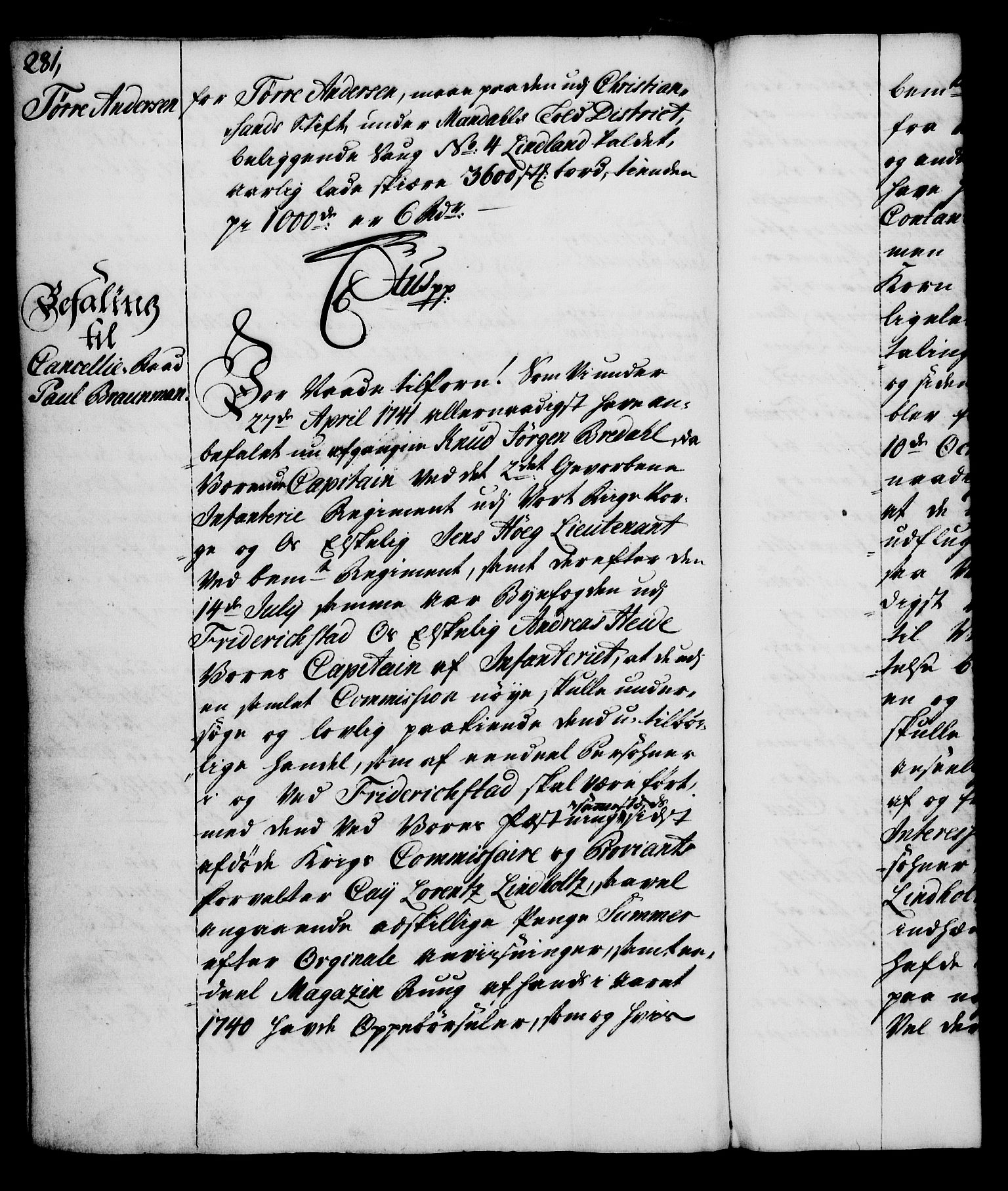 Rentekammeret, Kammerkanselliet, AV/RA-EA-3111/G/Gg/Gga/L0005: Norsk ekspedisjonsprotokoll med register (merket RK 53.5), 1741-1749, p. 281