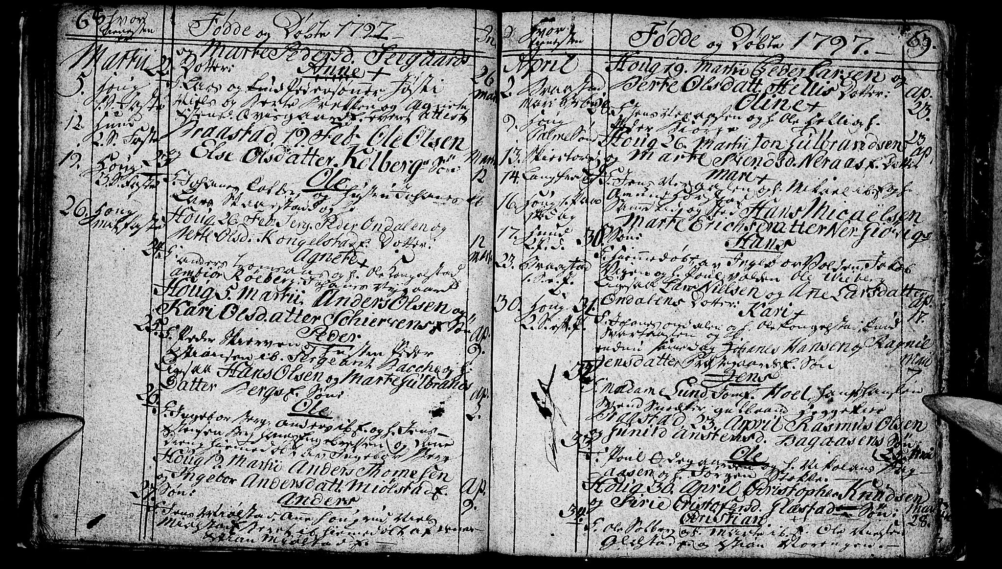 Vardal prestekontor, AV/SAH-PREST-100/H/Ha/Hab/L0002: Parish register (copy) no. 2, 1790-1803, p. 68-69