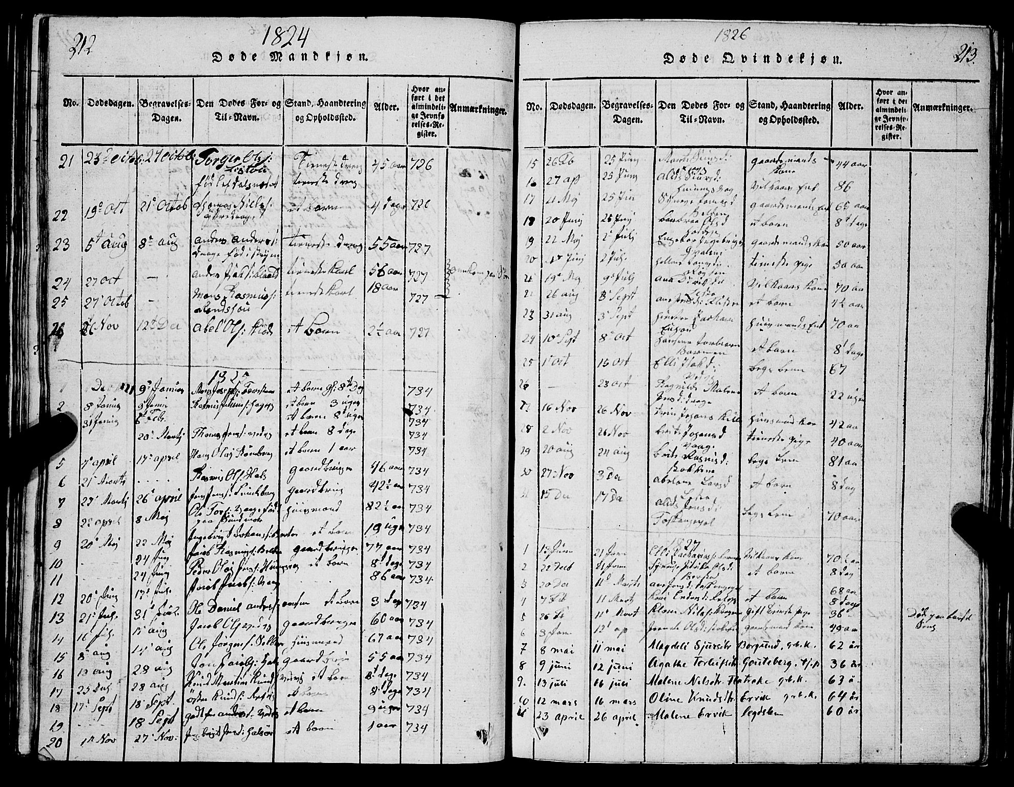 Selje sokneprestembete, AV/SAB-A-99938/H/Ha/Hab/Haba: Parish register (copy) no. A 1, 1816-1828, p. 212-213