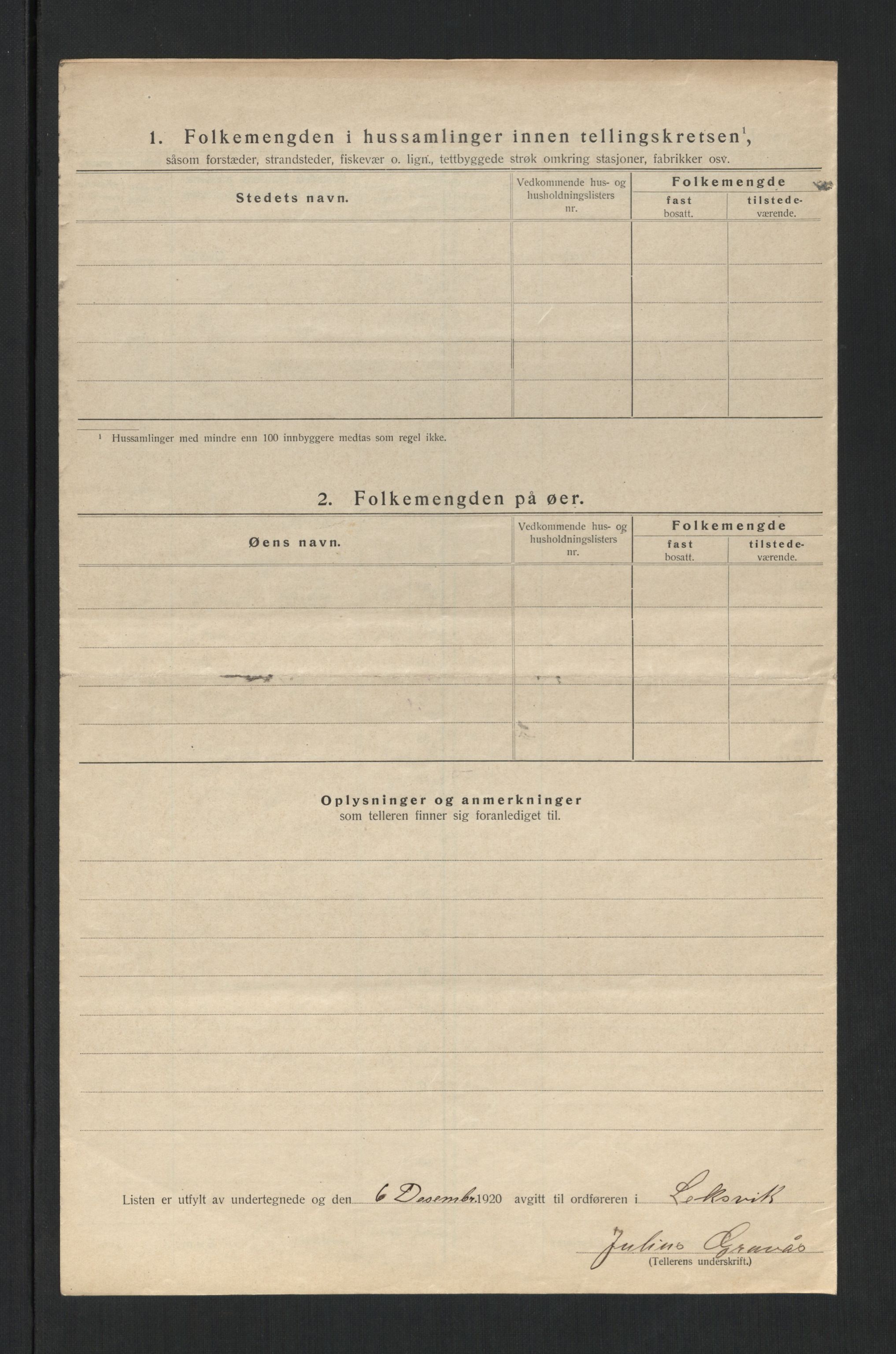 SAT, 1920 census for Leksvik, 1920, p. 41