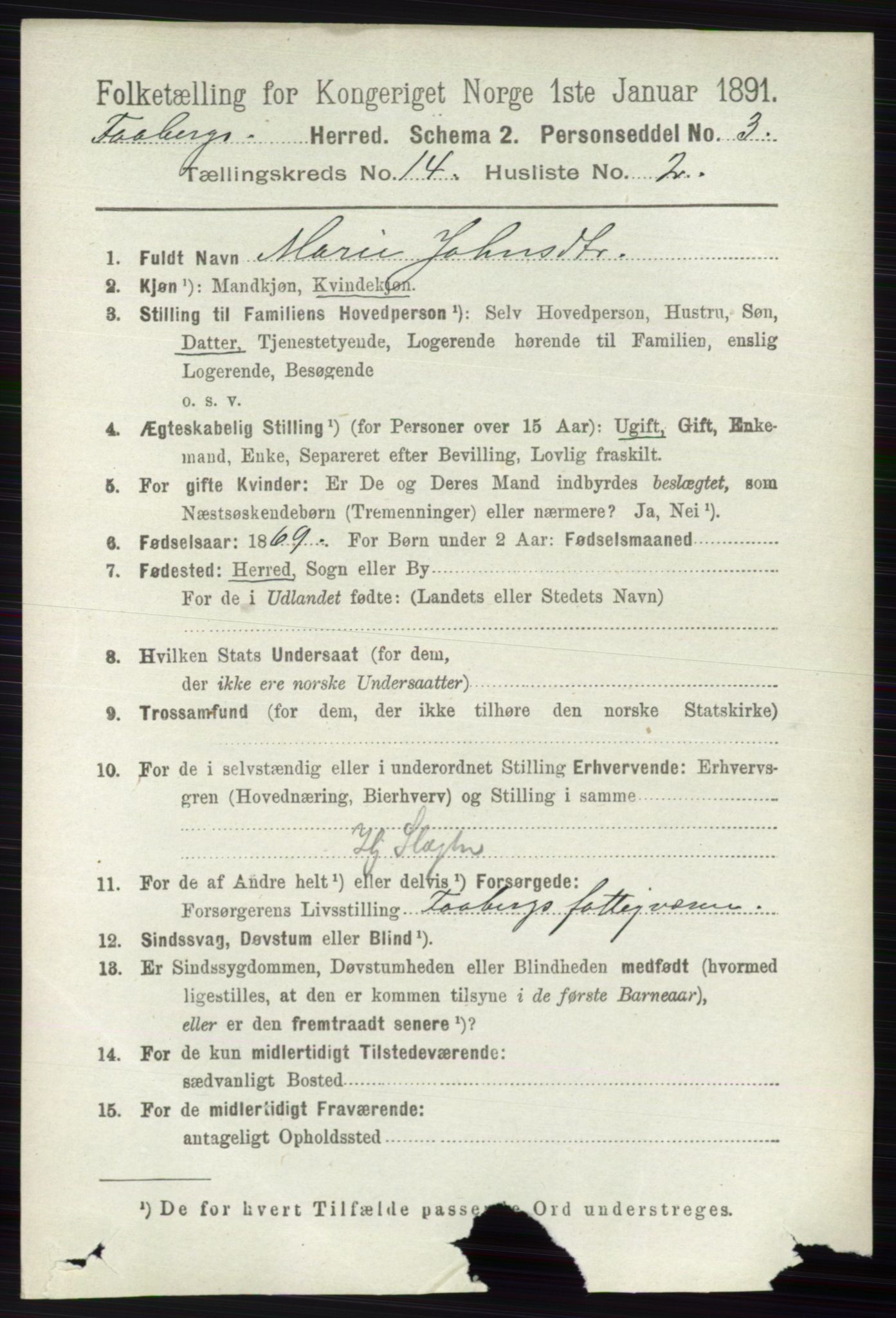 RA, 1891 census for 0524 Fåberg, 1891, p. 5619