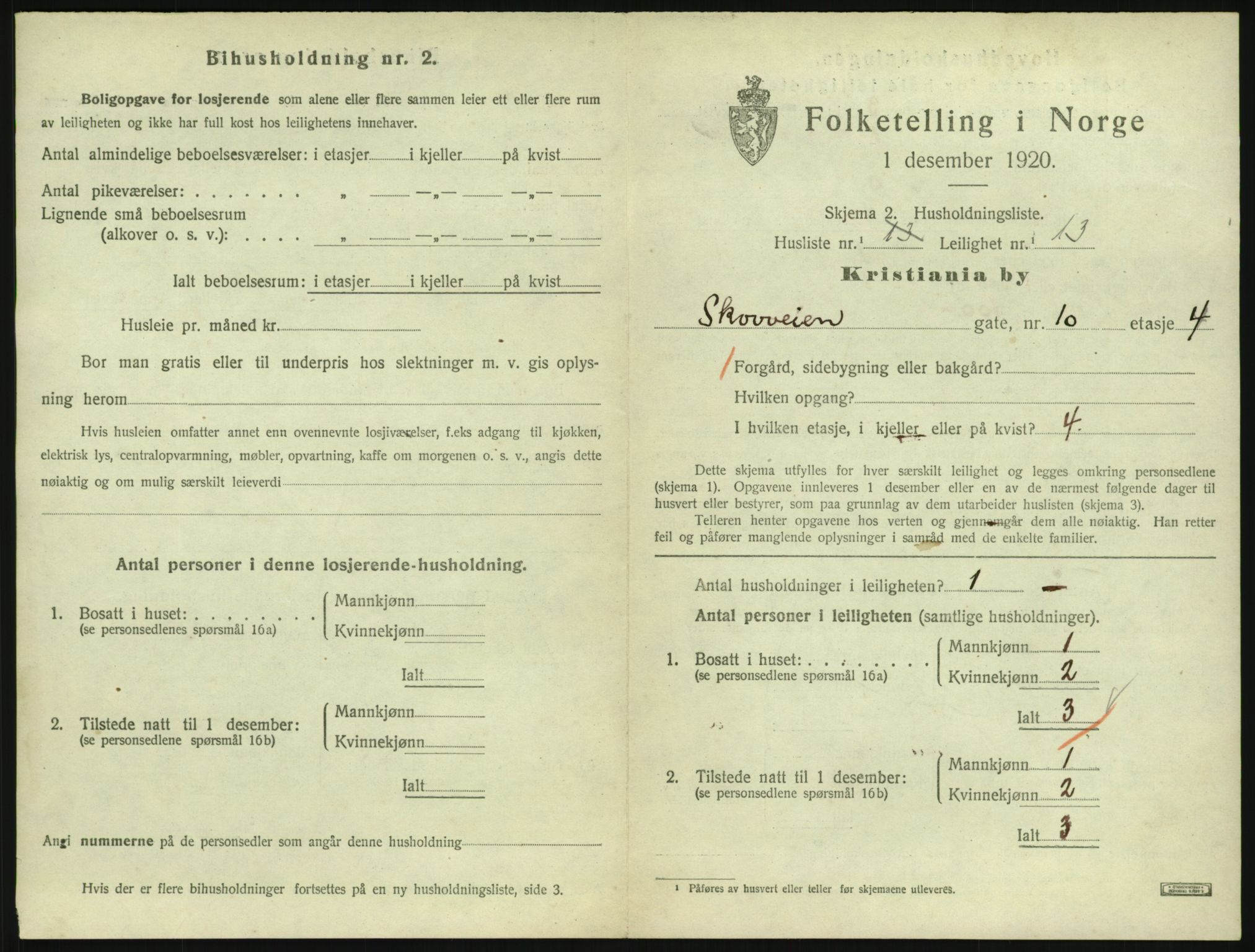 SAO, 1920 census for Kristiania, 1920, p. 96645