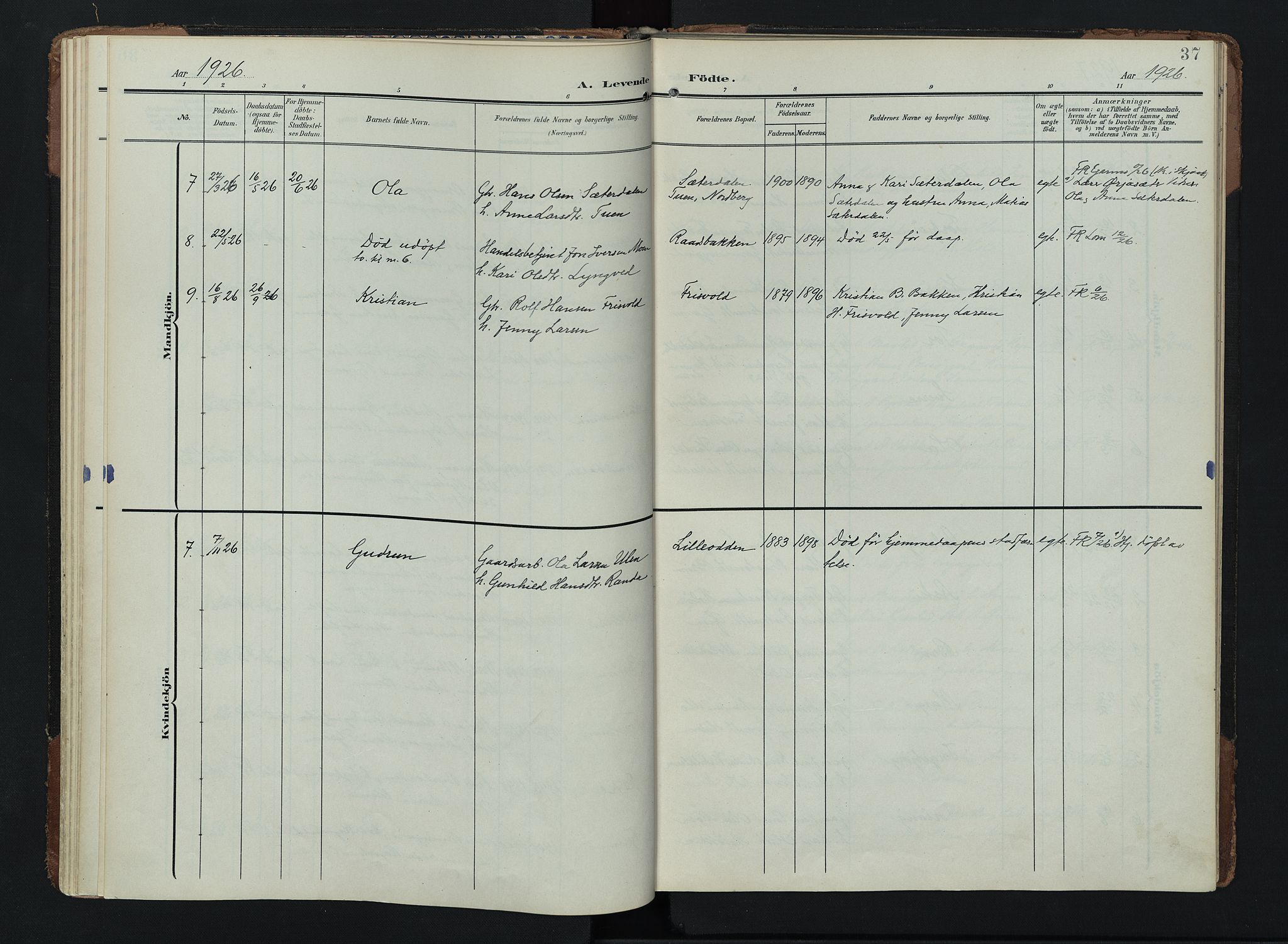 Lom prestekontor, SAH/PREST-070/K/L0011: Parish register (official) no. 11, 1904-1928, p. 37